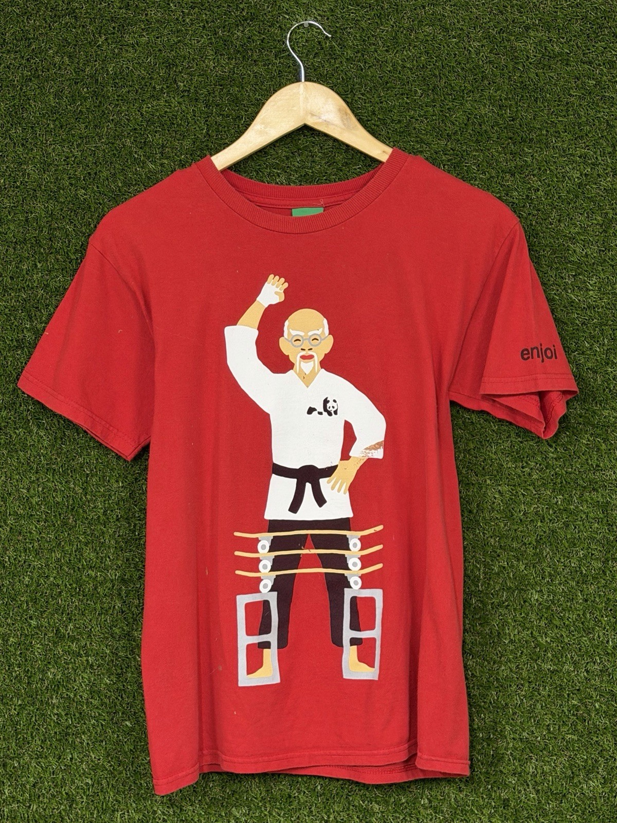 Vintage Y2K Enjoi Panda Karate Skateboards T Shirt Red Small Vintage Y2K Enjoi Panda Karate Skateboards T Shirt Red Small