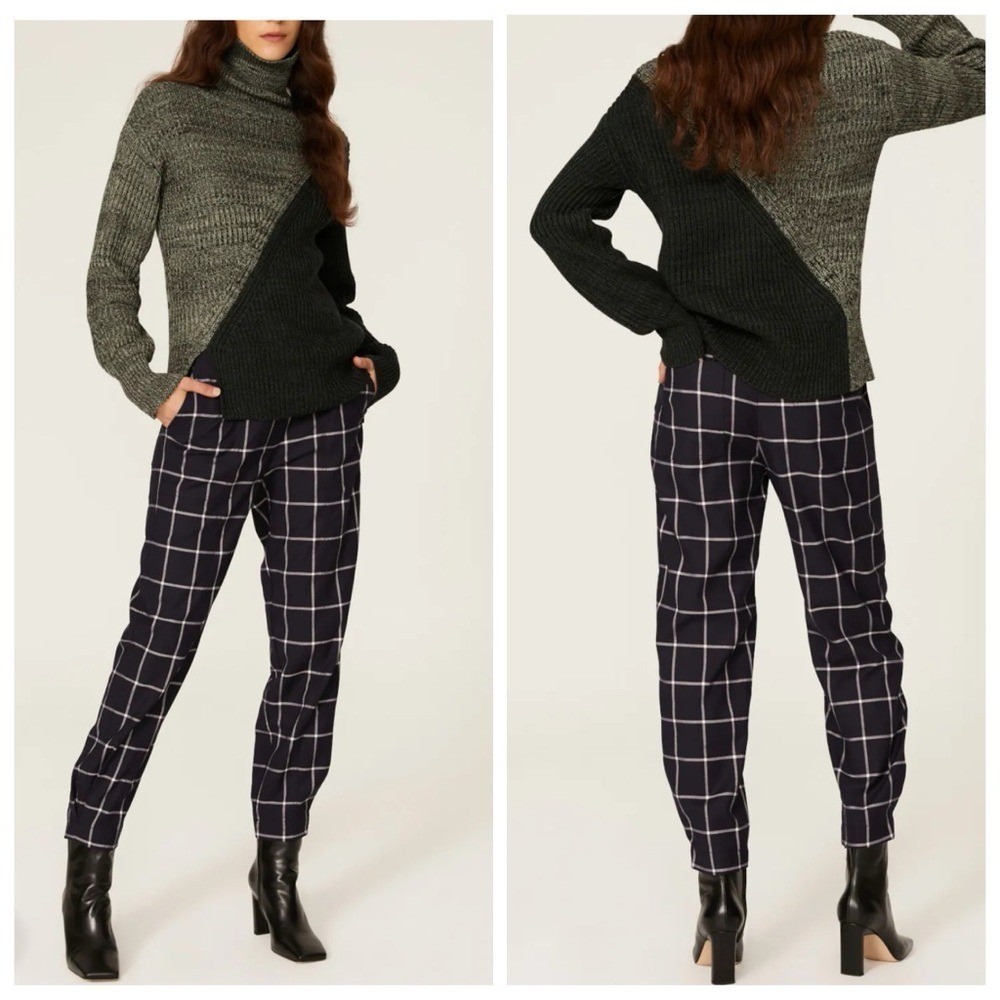 The Derek lam X RTR collection pants Womens Sz 46 / 10 windowpane plaid trousers