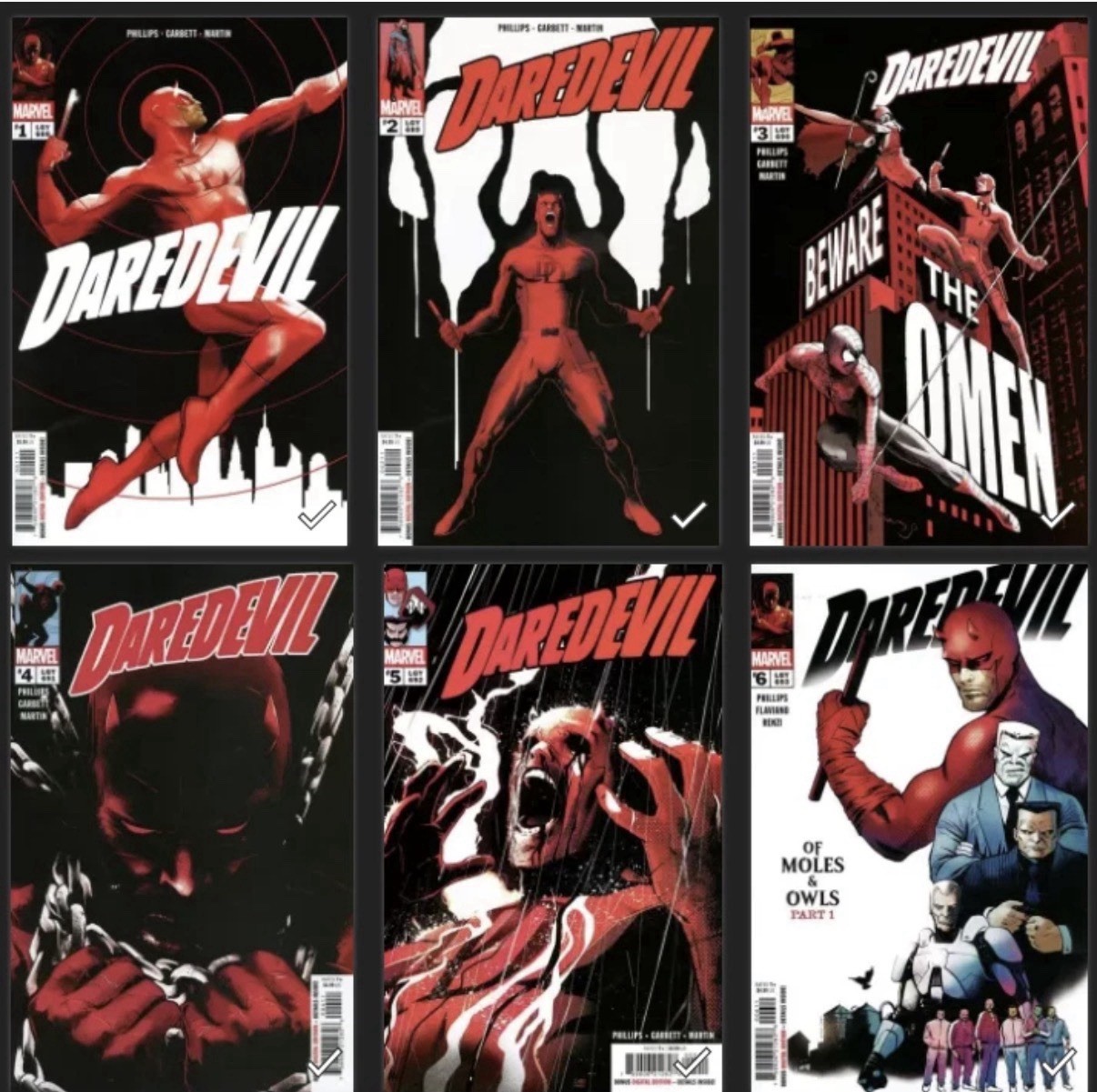 Daredevil #1, 2, 3, 4, 5, 6 Lee Garbett Cover A 1st Print NM🆙 (Marvel 2026) Daredevil #1, 2, 3, 4, 5, 6 Lee Garbett Cover A 1st Print NM🆙 (Marvel 2026)