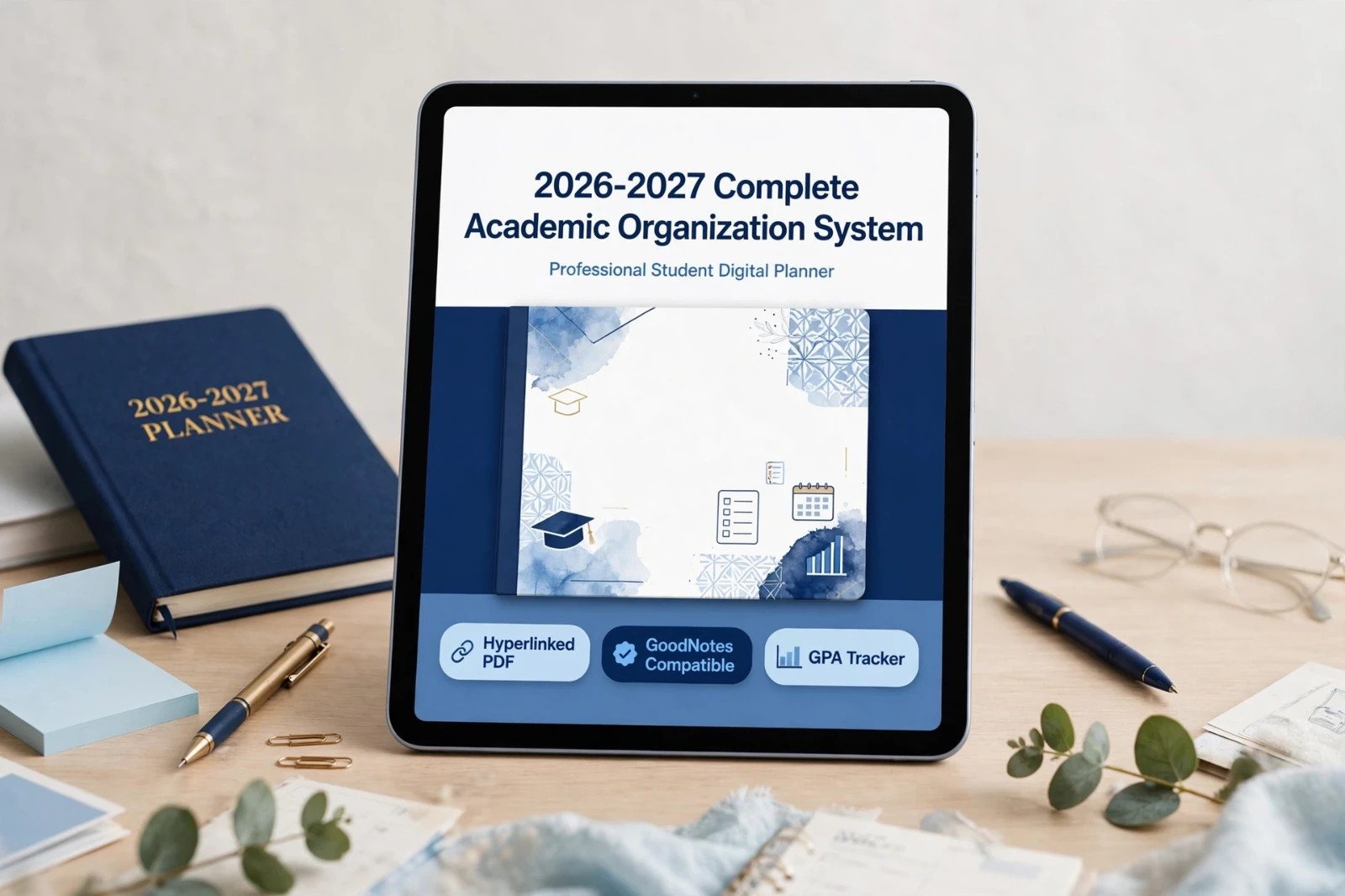 2026-2027 Student Digital Planner - GoodNotes Academic Planner + GPA & Homework 