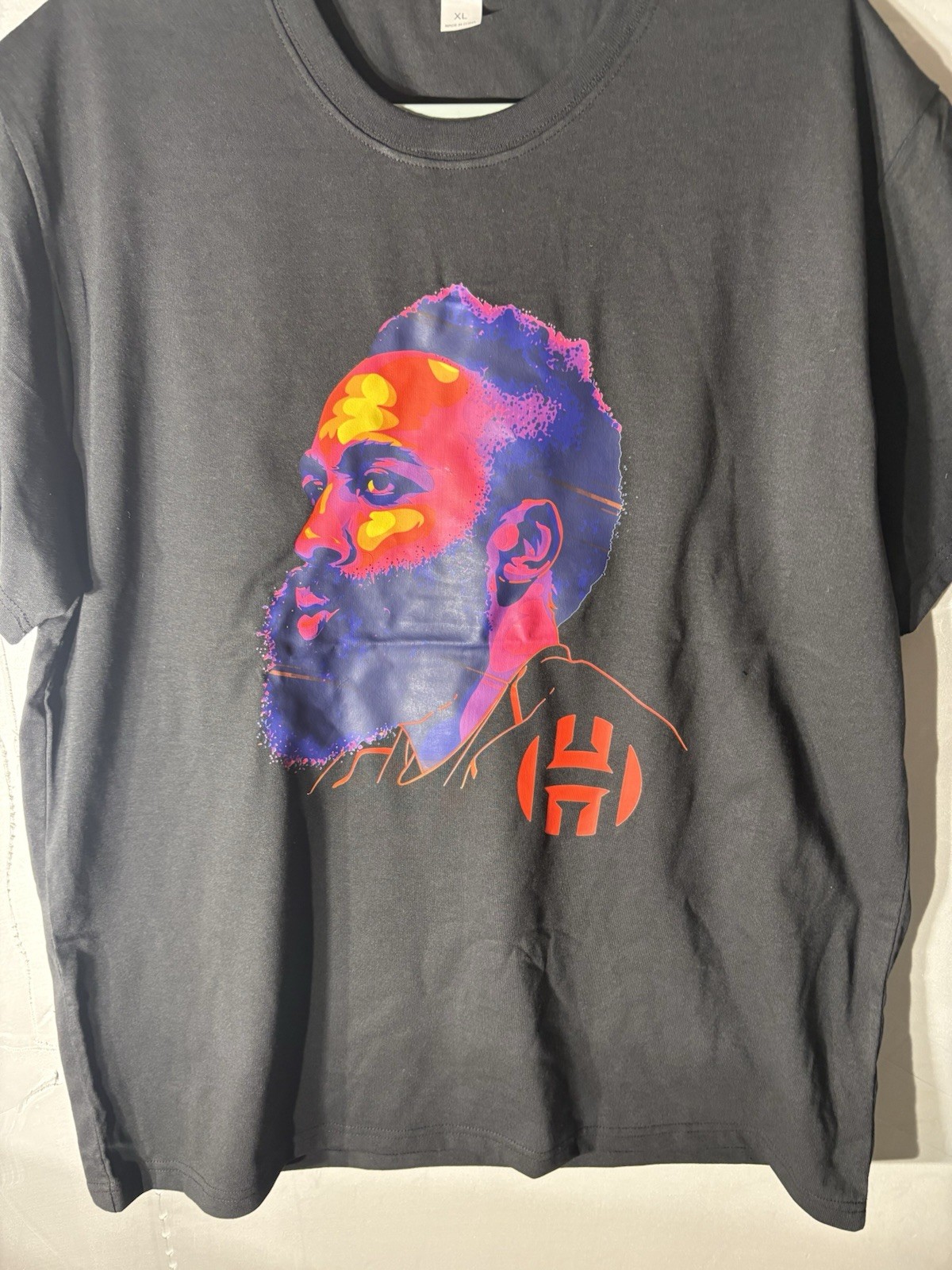 Mens NBA James Harden “The Beard” Portrait T-shirt Black Size XL New Mens NBA James Harden “The Beard” Portrait T-shirt Black Size XL New