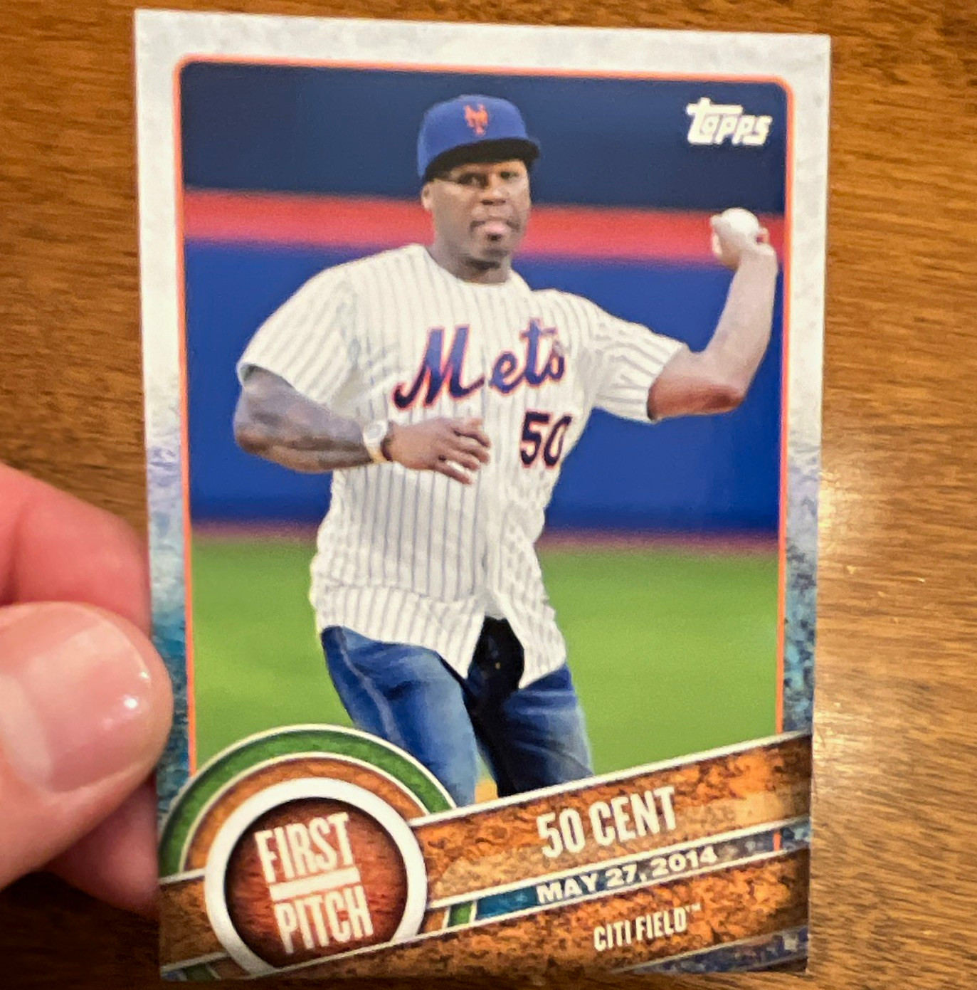 Topps 2015 Topps First Pitch Insert 50 Cent New York Mets #FP-14 Base Topps 2015 Topps First Pitch Insert 50 Cent New York Mets #FP-14 Base