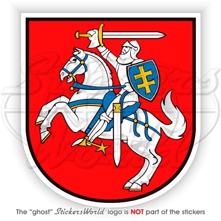 LITHUANIA Lithuanian lesser Coat of Arms LIETUVA Vinyl Bumper Sticker-Decal 80mm