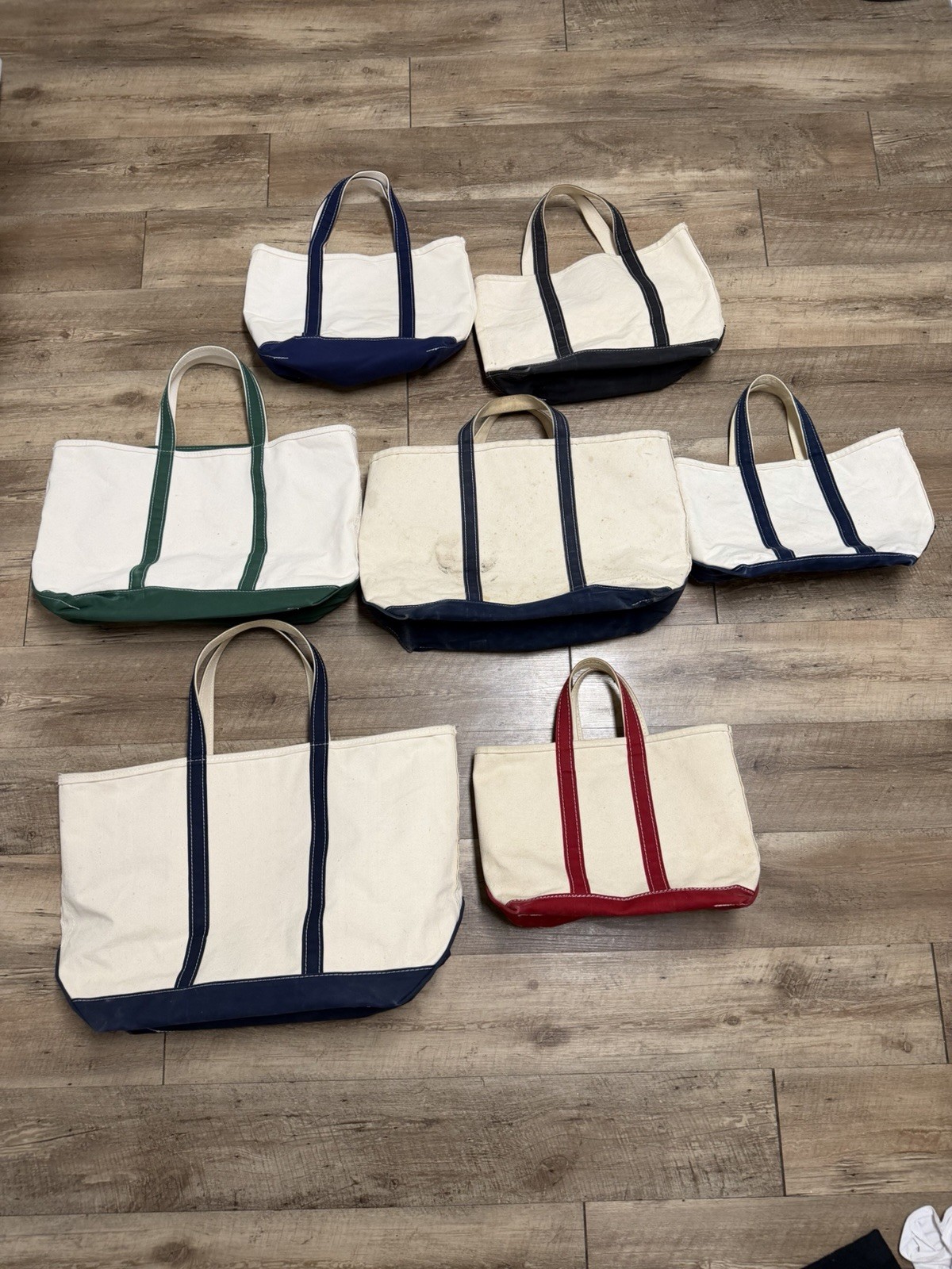Vintage LL Bean Canvas Tote Bag Lot of 7 Made In USA Saw Tooth Vintage LL Bean Canvas Tote Bag Lot of 7 Made In USA Saw Tooth