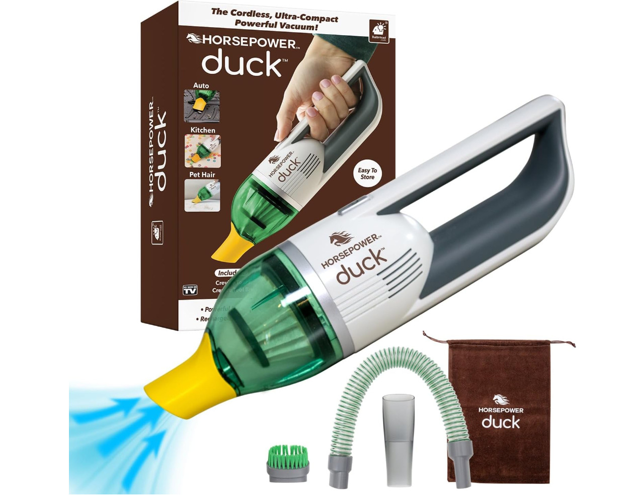 Duck Compact Cordless Vacuum Ultra-Powerful by Horsepower - 