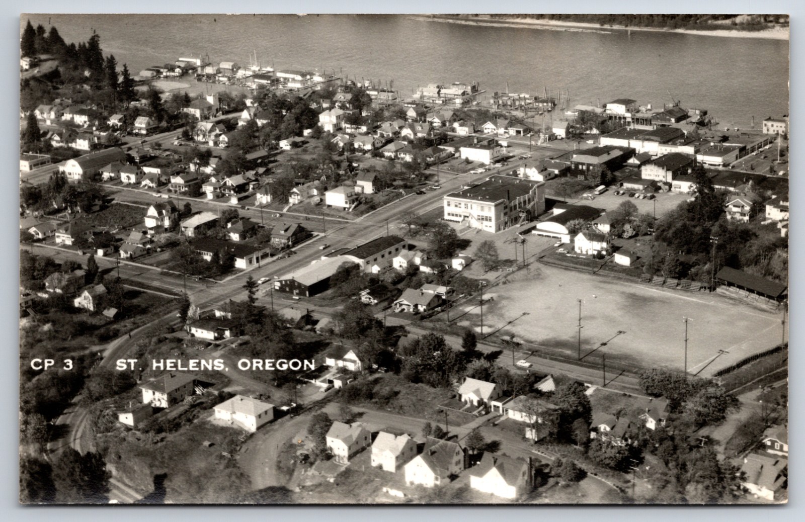 Birdseye View Aerial St. Helens Oregon OR c1950 Real Photo RPPC