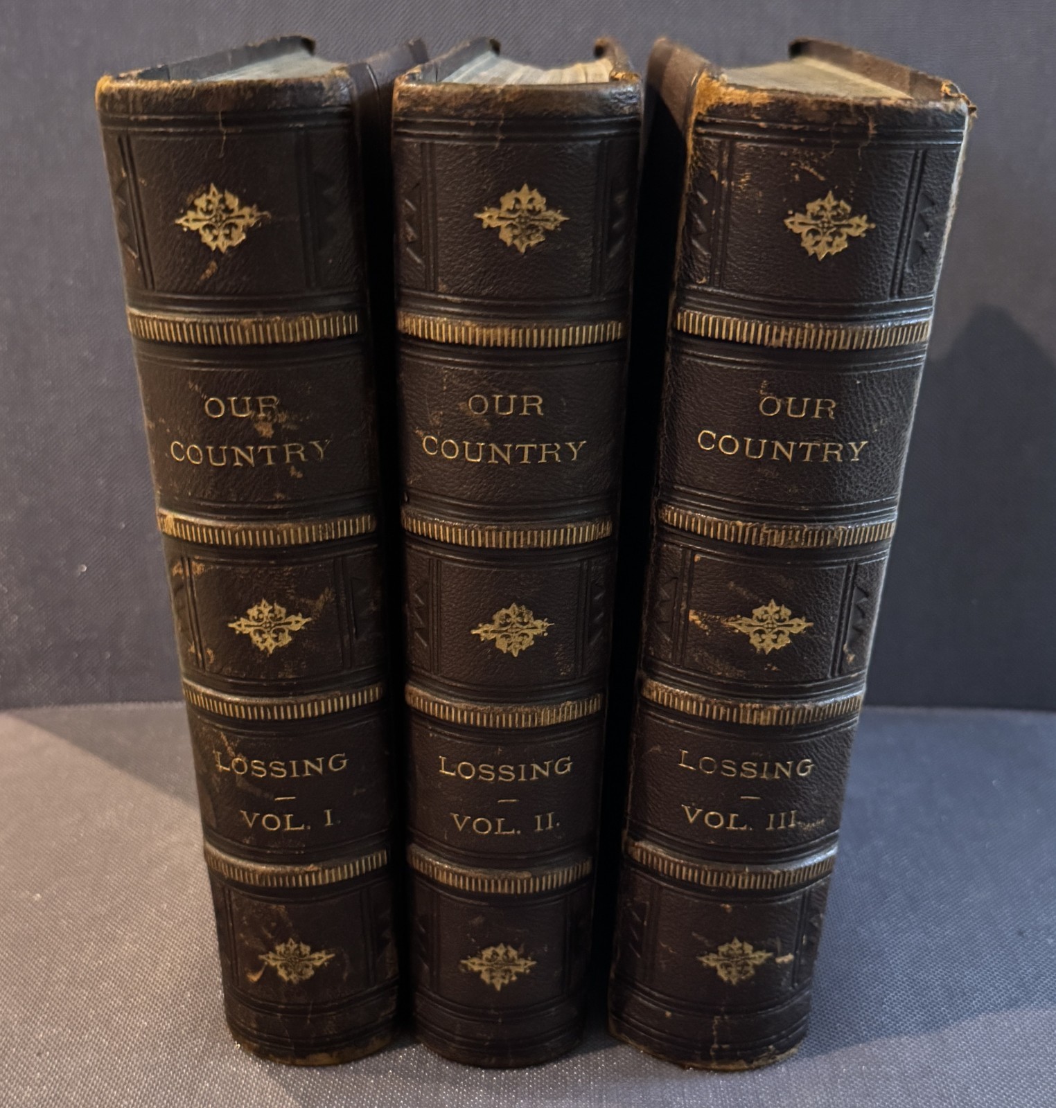 Antique Our Country A Household History 1st Ed. 3 Vol Set Benson Lossing 1875-77