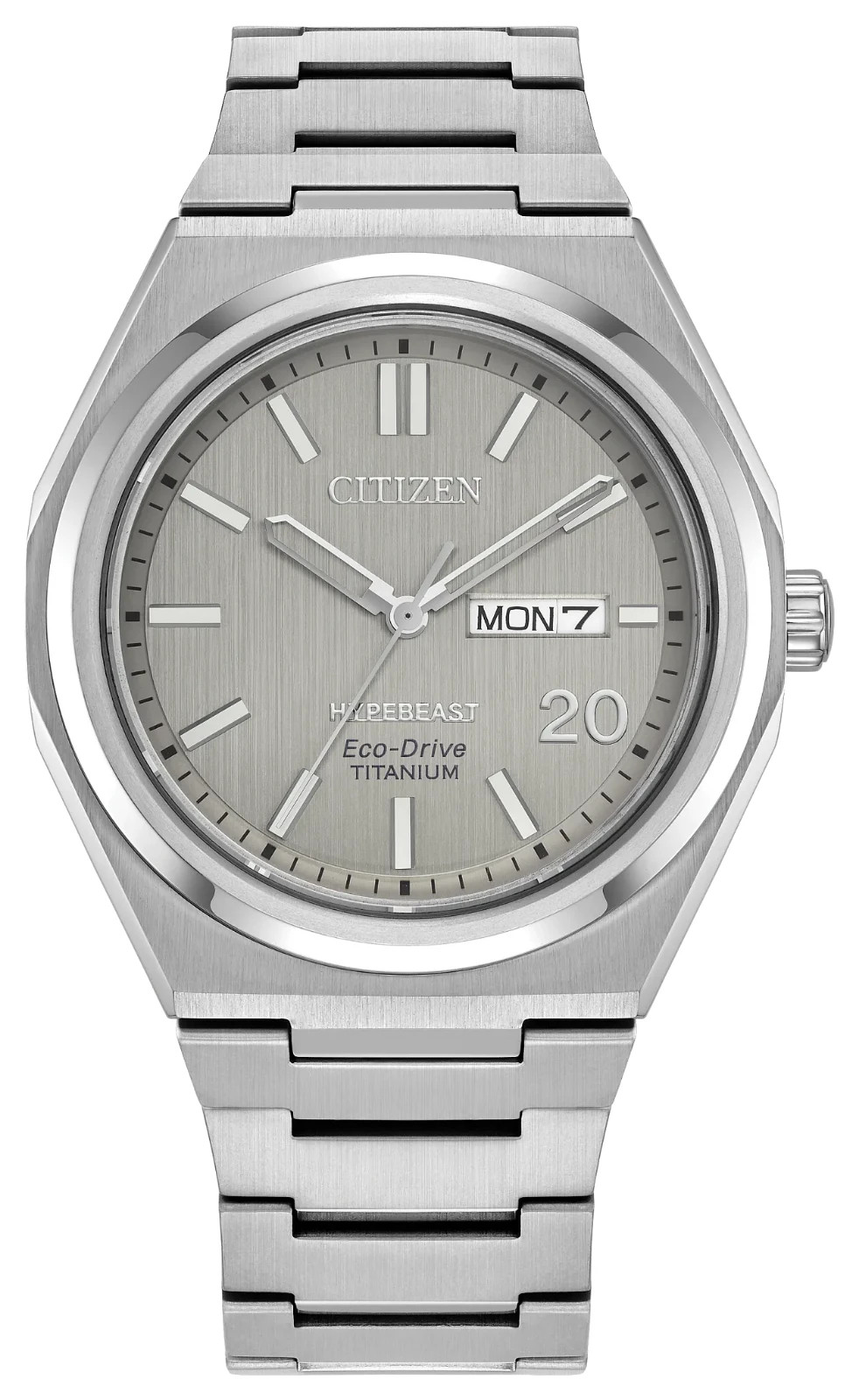 Citizen Men's Zenshin Day Date Window Silver Eco-Drive Watch 39MM AW0138-59A