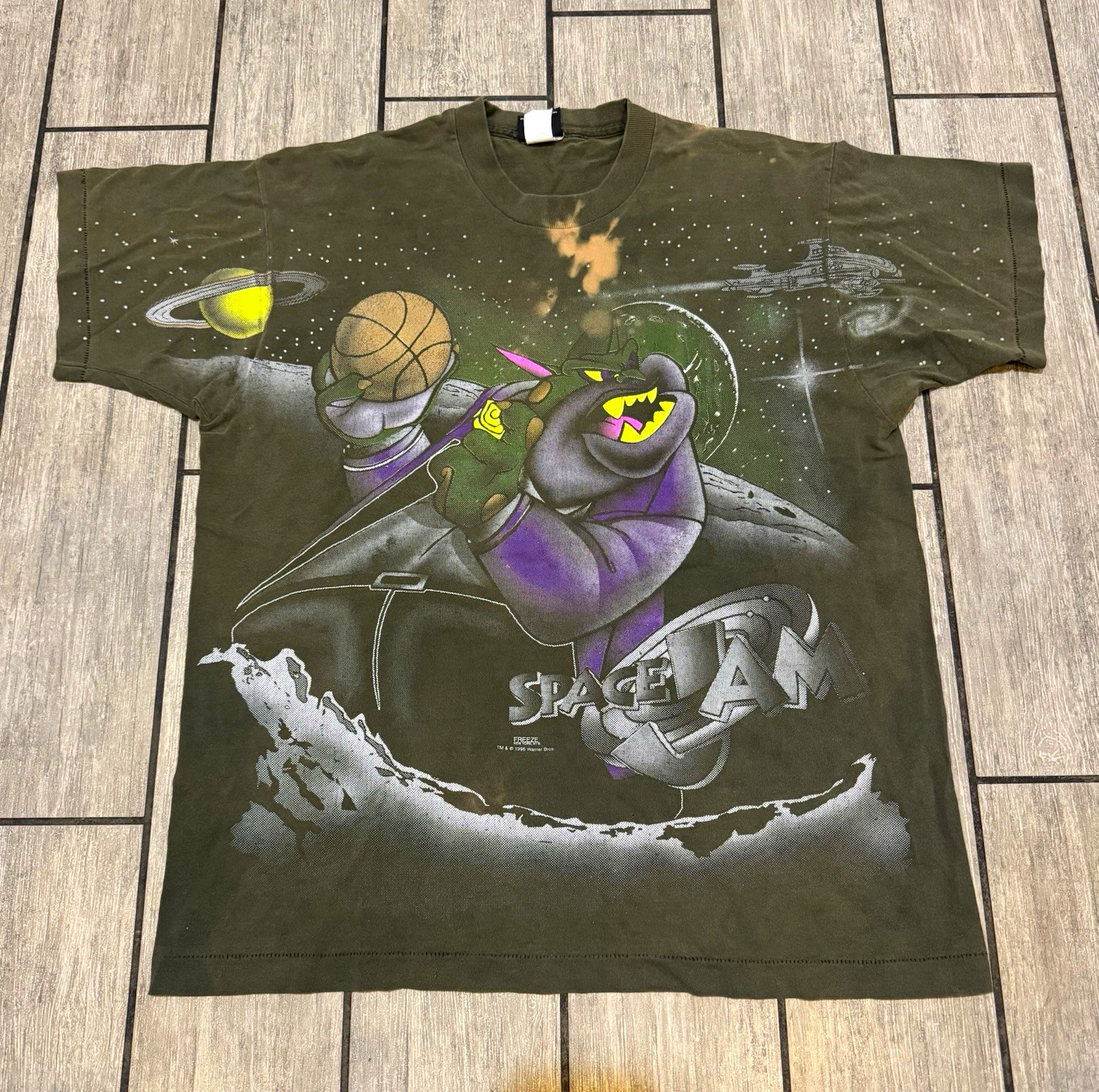 Vintage 90s Space Jam Double-Sided Monstars Tee Black Mens L Vintage 90s Space Jam Double-Sided Monstars Tee Black Mens L