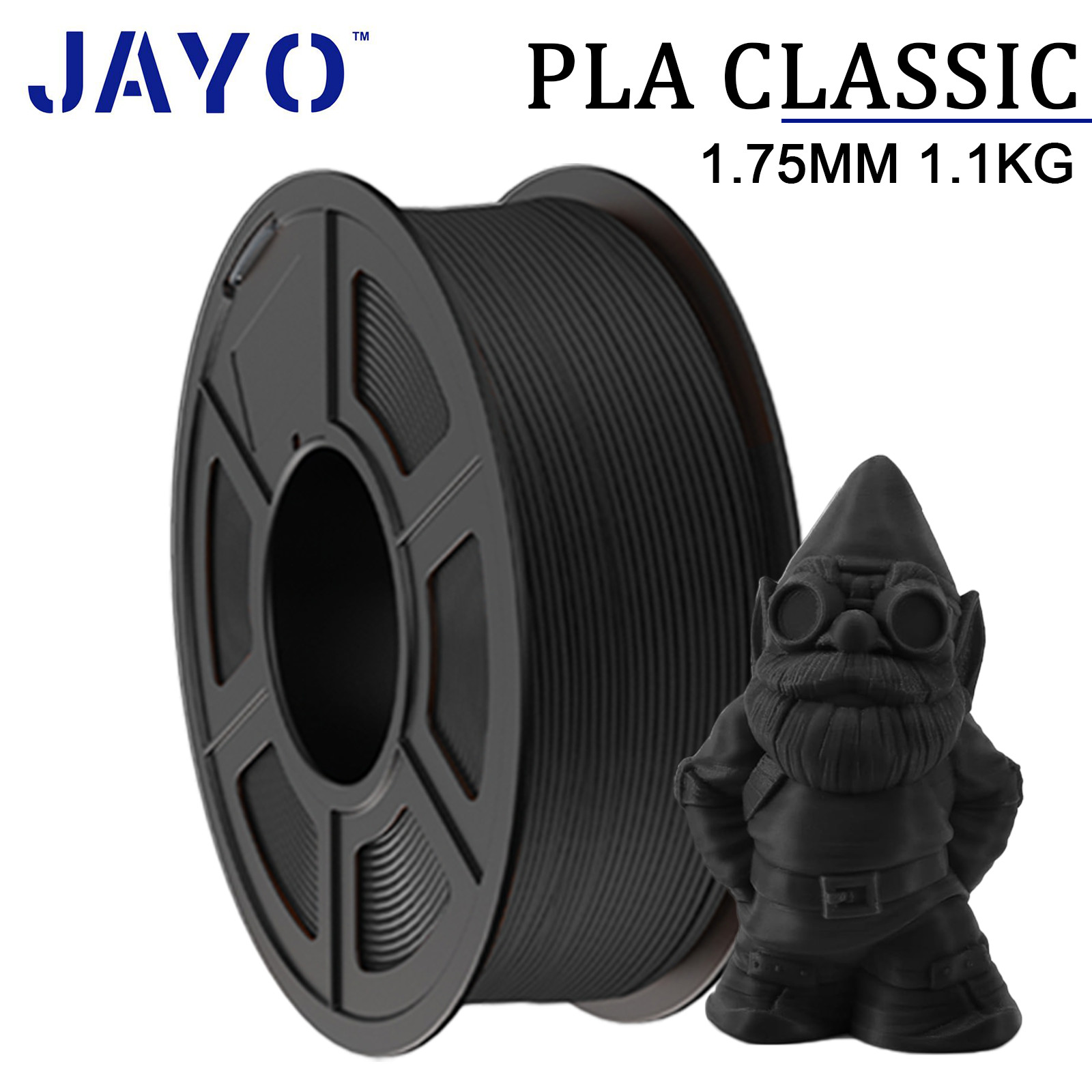 JAYO 5KG/10KG/20KG PLA Classic Black White Gray 3D Filament 1.75mm 1.1KG/SET