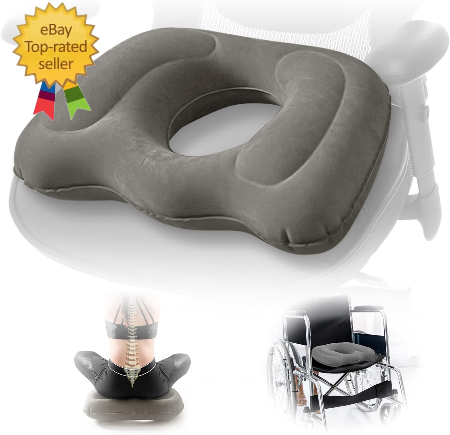 Donut Seat Cushion, Inflatable Sitting Cushion, Coccyx Cushion