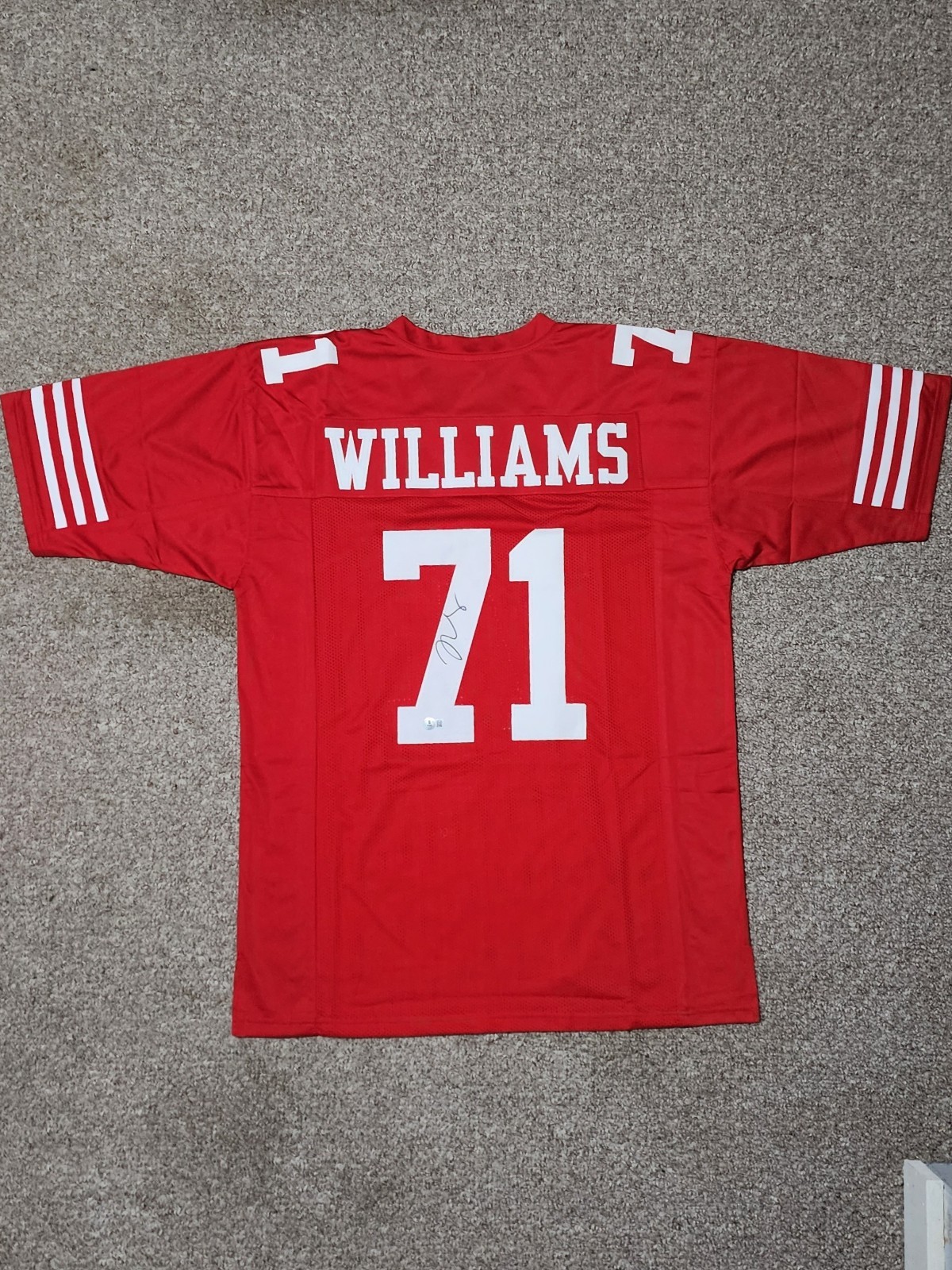 Trent Williams signed Custom Jersey Replica autograph certified size XL Beckett Trent Williams signed Custom Jersey Replica autograph certified size XL Beckett