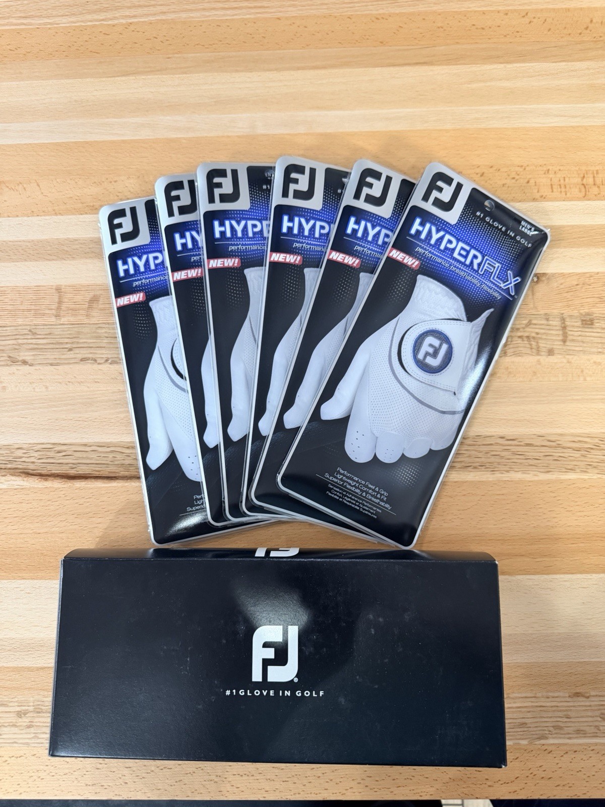 FJ FootJoy Hyper FLX 6 pk Men's Golf Gloves LH for righty golfer