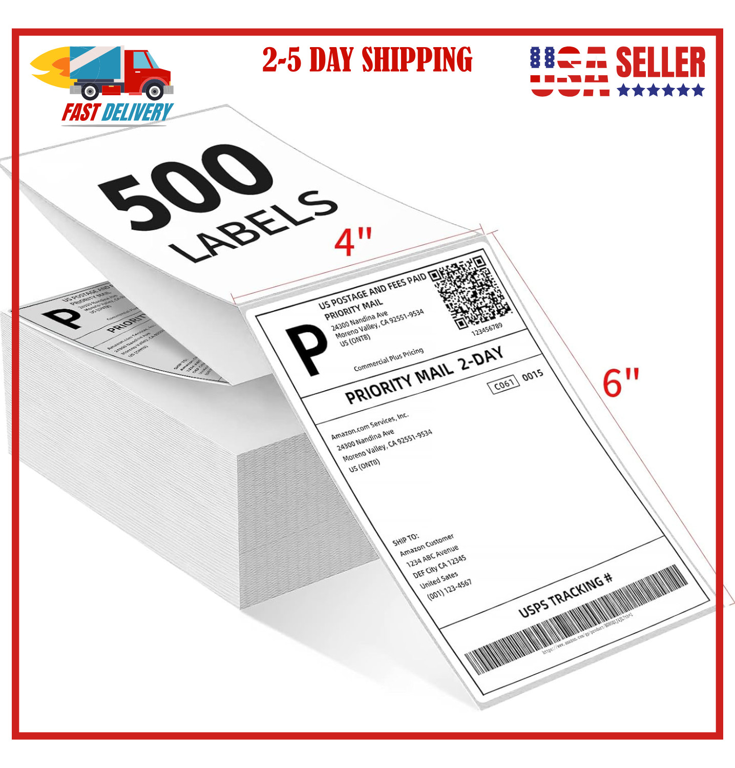 Shipping Labels Thermal Perforated White For Printer 500 4 x 6 Fanfold Direct Shipping Labels Thermal Perforated White For Printer 500 4 x 6 Fanfold Direct