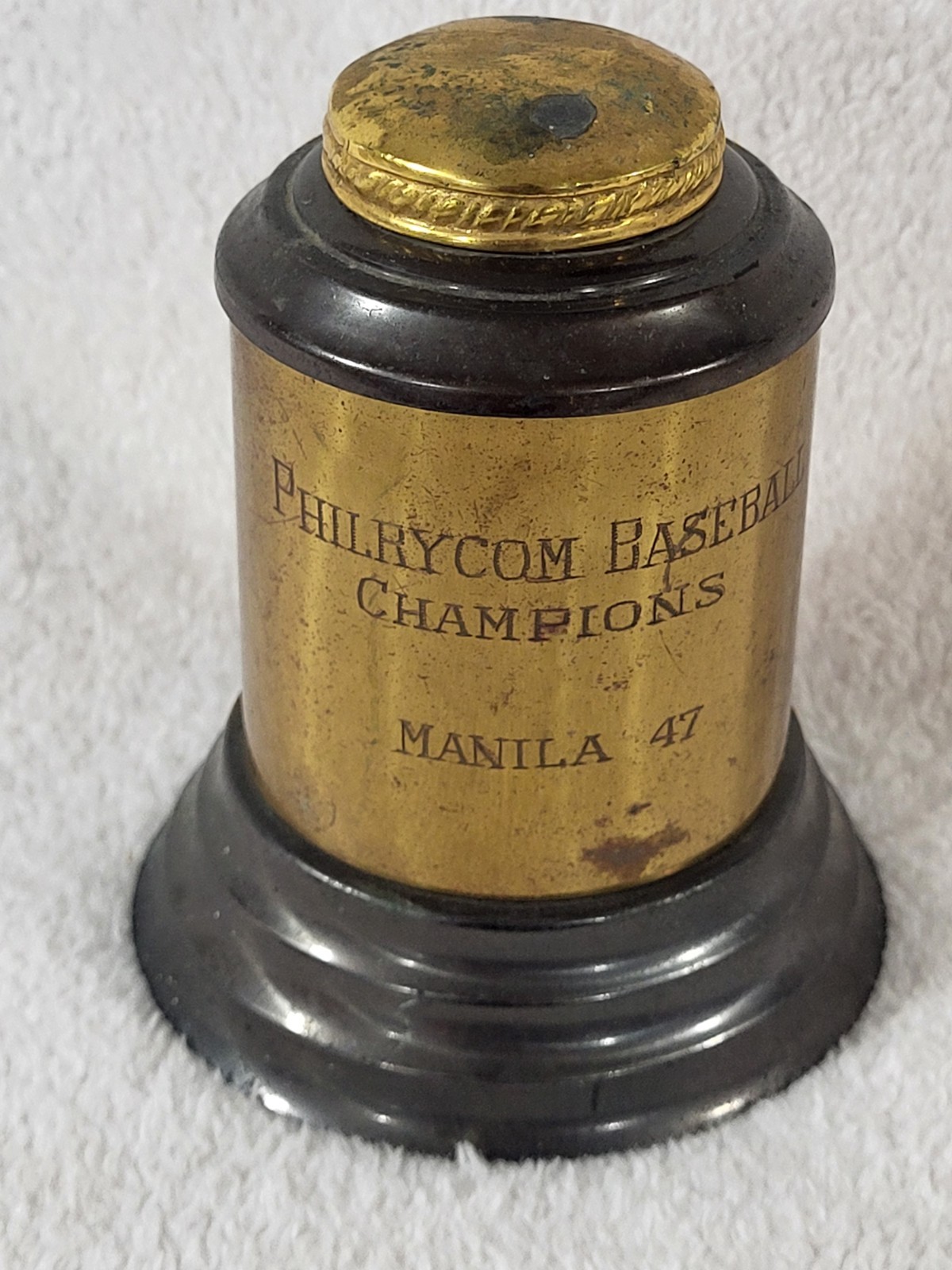 Vintage 1947 PHILRYCOM Baseball Champions Trophy Manila US Army Military Base Vintage 1947 PHILRYCOM Baseball Champions Trophy Manila US Army Military Base