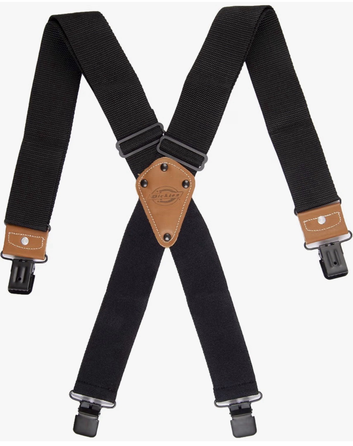 NEW Dickies Men\'s Industrial Strength Work Suspenders Black One Size Clip On