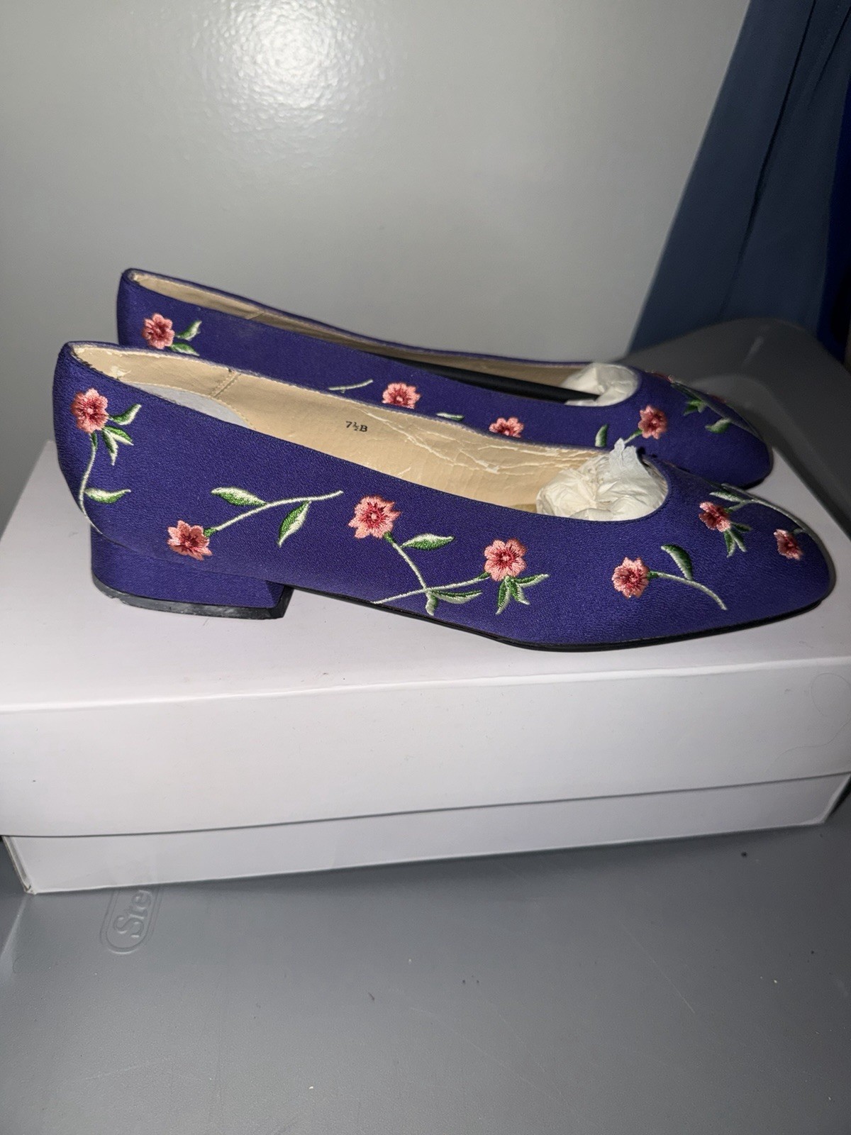 Vintage Together Embroidered Purple Floral Shoes NWOB 7.5 Made In Brazil Vintage Together Embroidered Purple Floral Shoes NWOB 7.5 Made In Brazil