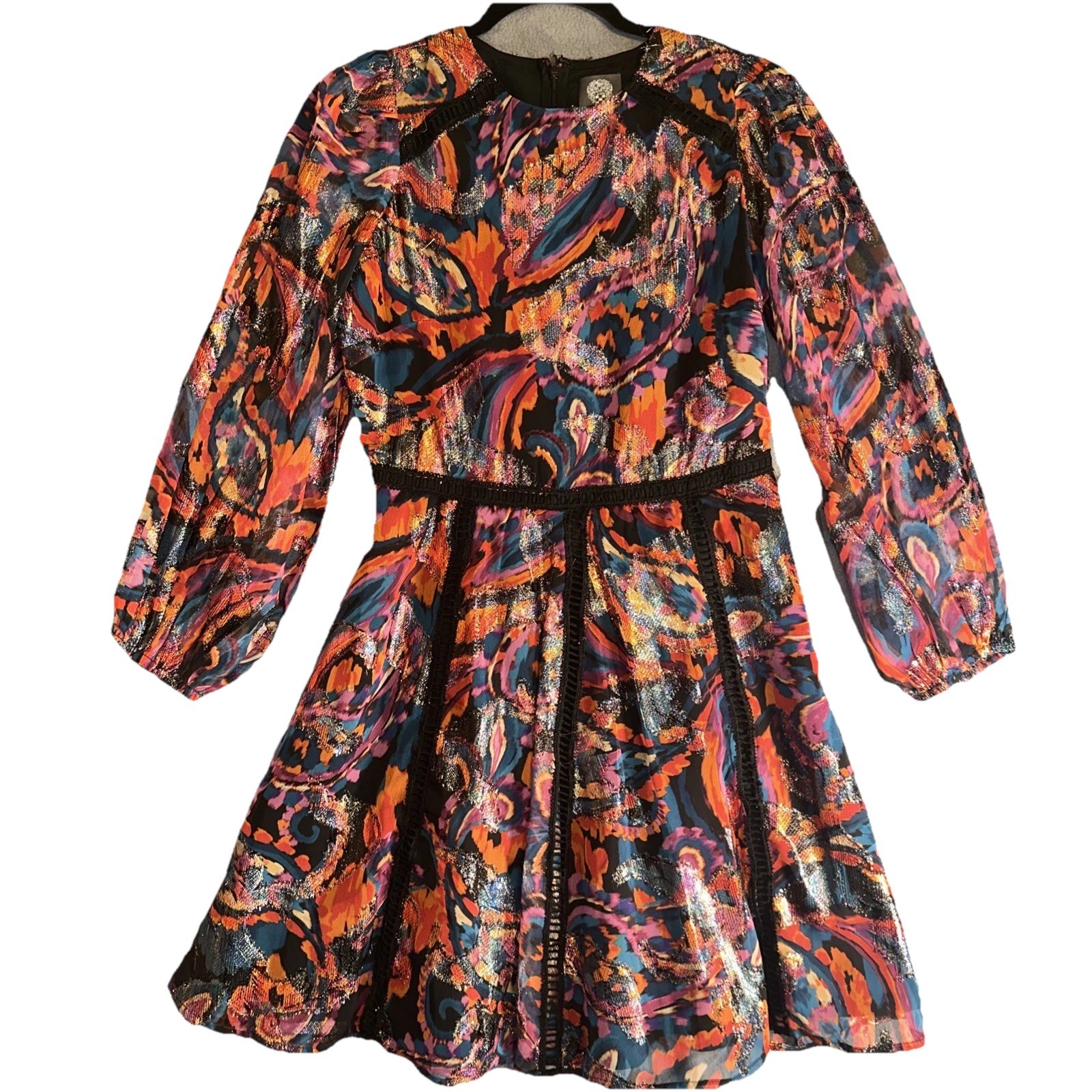 $168 NWT Vince Camuto Multicolor Lace Dress Sz 4 Fall Watercolor Swirl $168 NWT Vince Camuto Multicolor Lace Dress Sz 4 Fall Watercolor Swirl