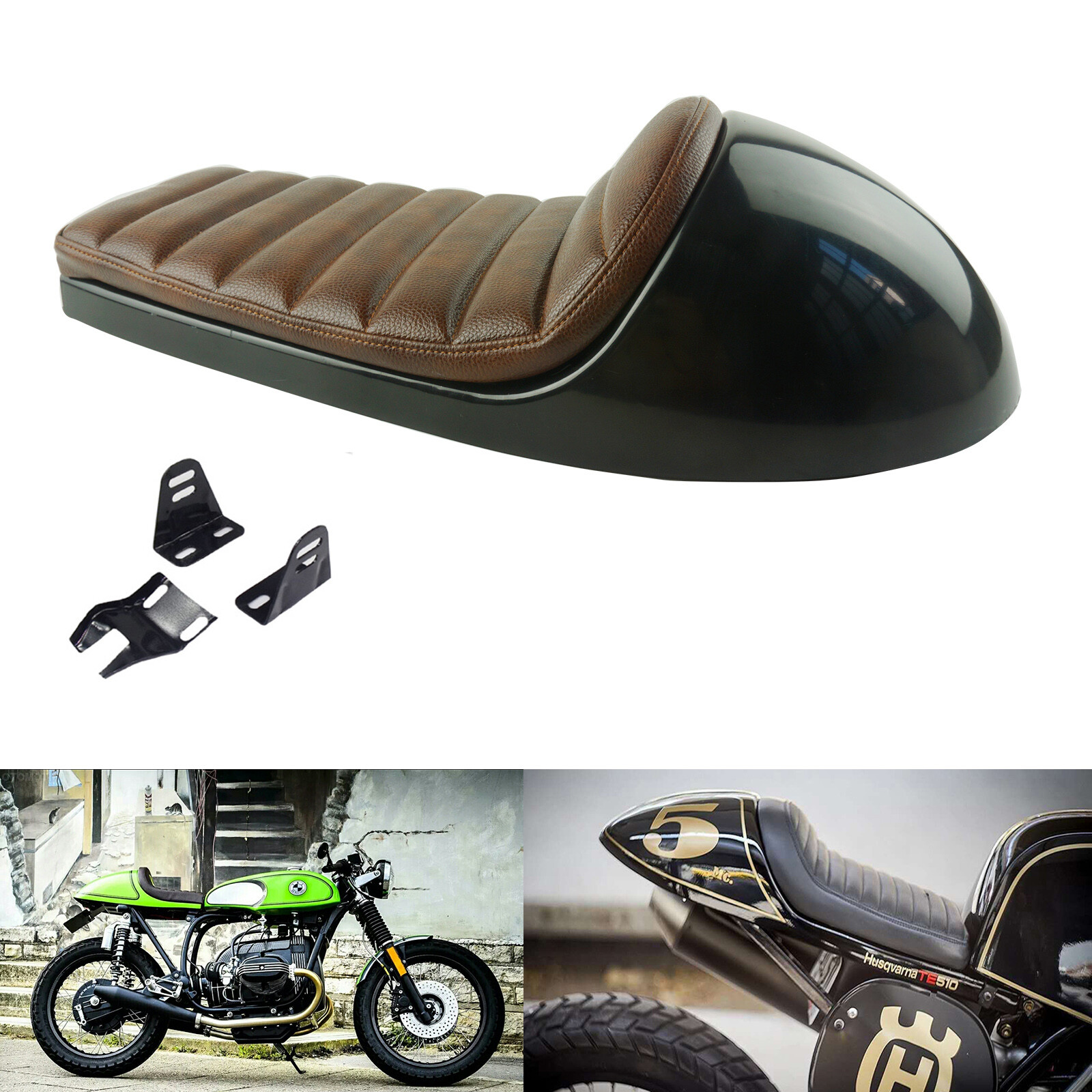 Brown Cafe Racer Seat Retro Vintage Motorcycle Seat Saddle Scrambler Cushion Brown Cafe Racer Seat Retro Vintage Motorcycle Seat Saddle Scrambler Cushion