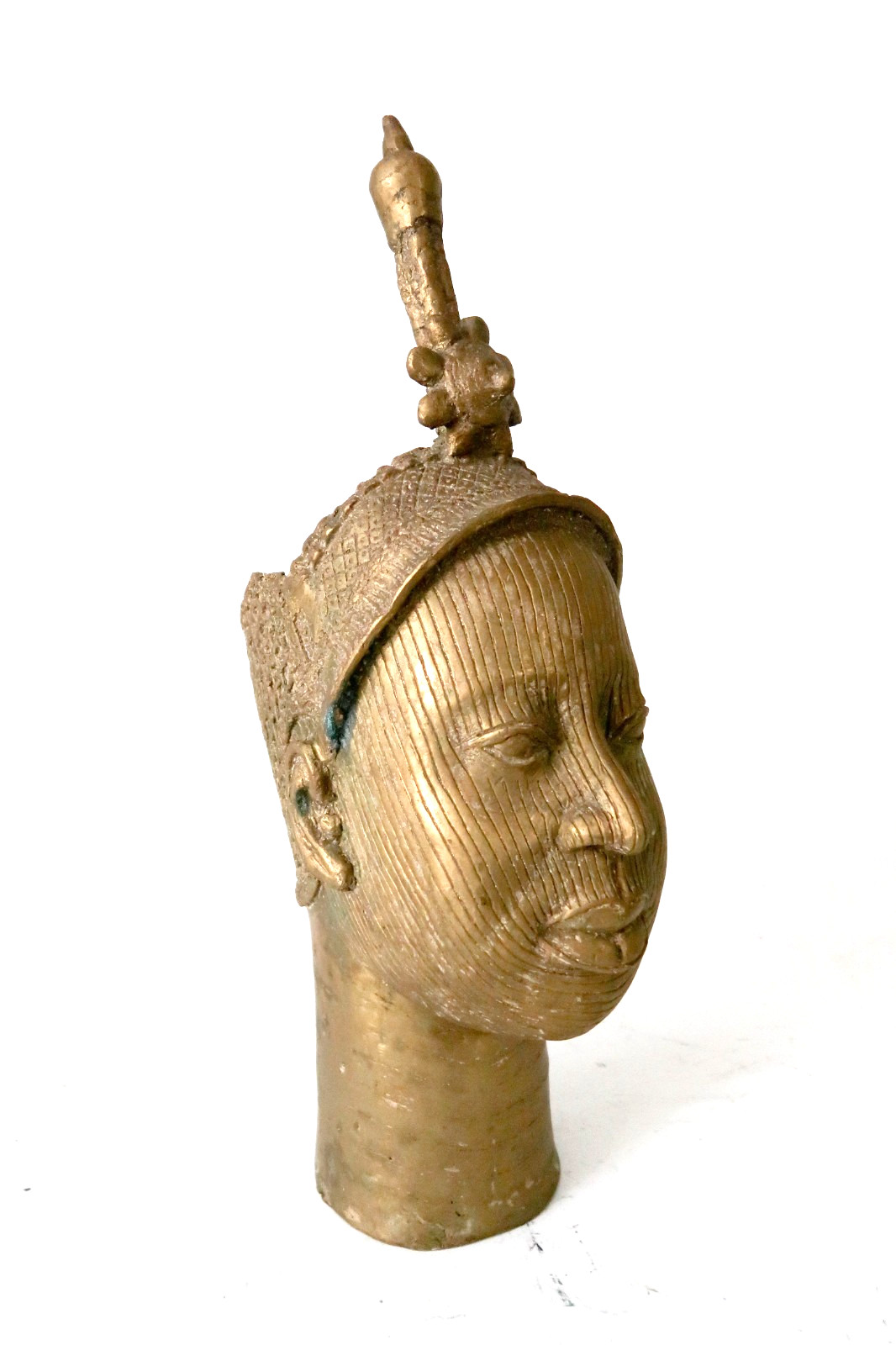 Vintage BENIN Ife Bronze Head Yoruba Tribe Nigeria - Oni King Olokun Sculpture Vintage BENIN Ife Bronze Head Yoruba Tribe Nigeria - Oni King Olokun Sculpture