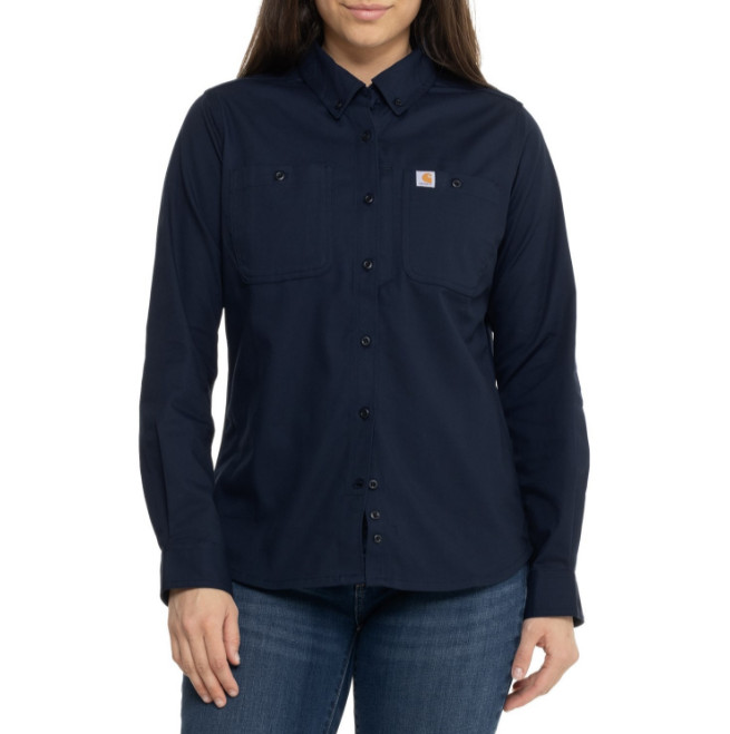 Carhartt 103106 Women’s Navy Long Sleeve Rugged Canvas Shirt Size S (4-6) Carhartt 103106 Women’s Navy Long Sleeve Rugged Canvas Shirt Size S (4-6)