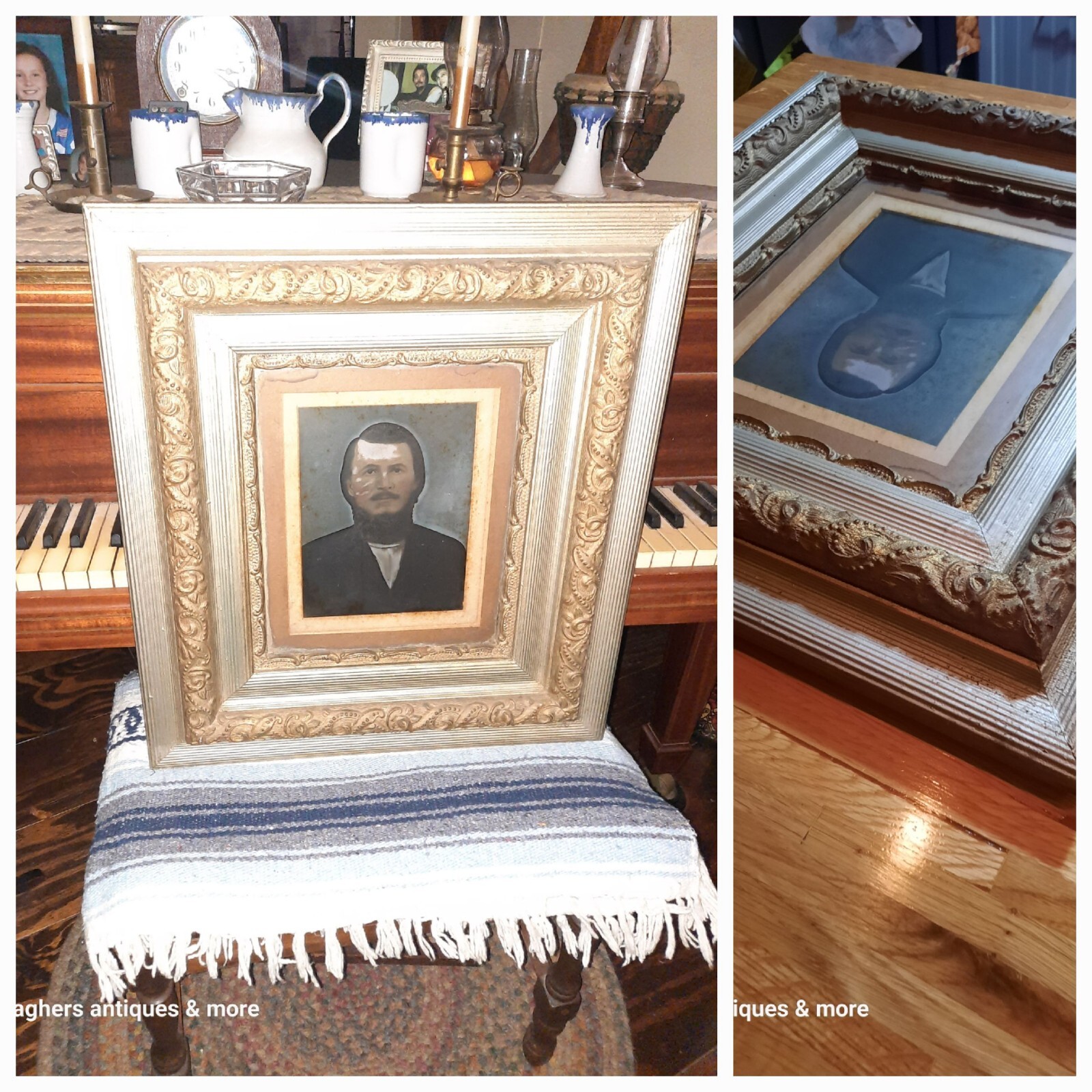 Antique 1800s FULL whole PLATE Framed Tintype un identified Gentlemen portrait Antique 1800s FULL whole PLATE Framed Tintype un identified Gentlemen portrait