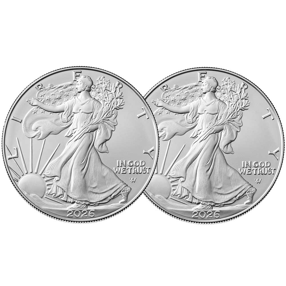 Lot of 2 - 2026 $1 American Silver Eagle 1 oz BU Lot of 2 - 2026 $1 American Silver Eagle 1 oz BU