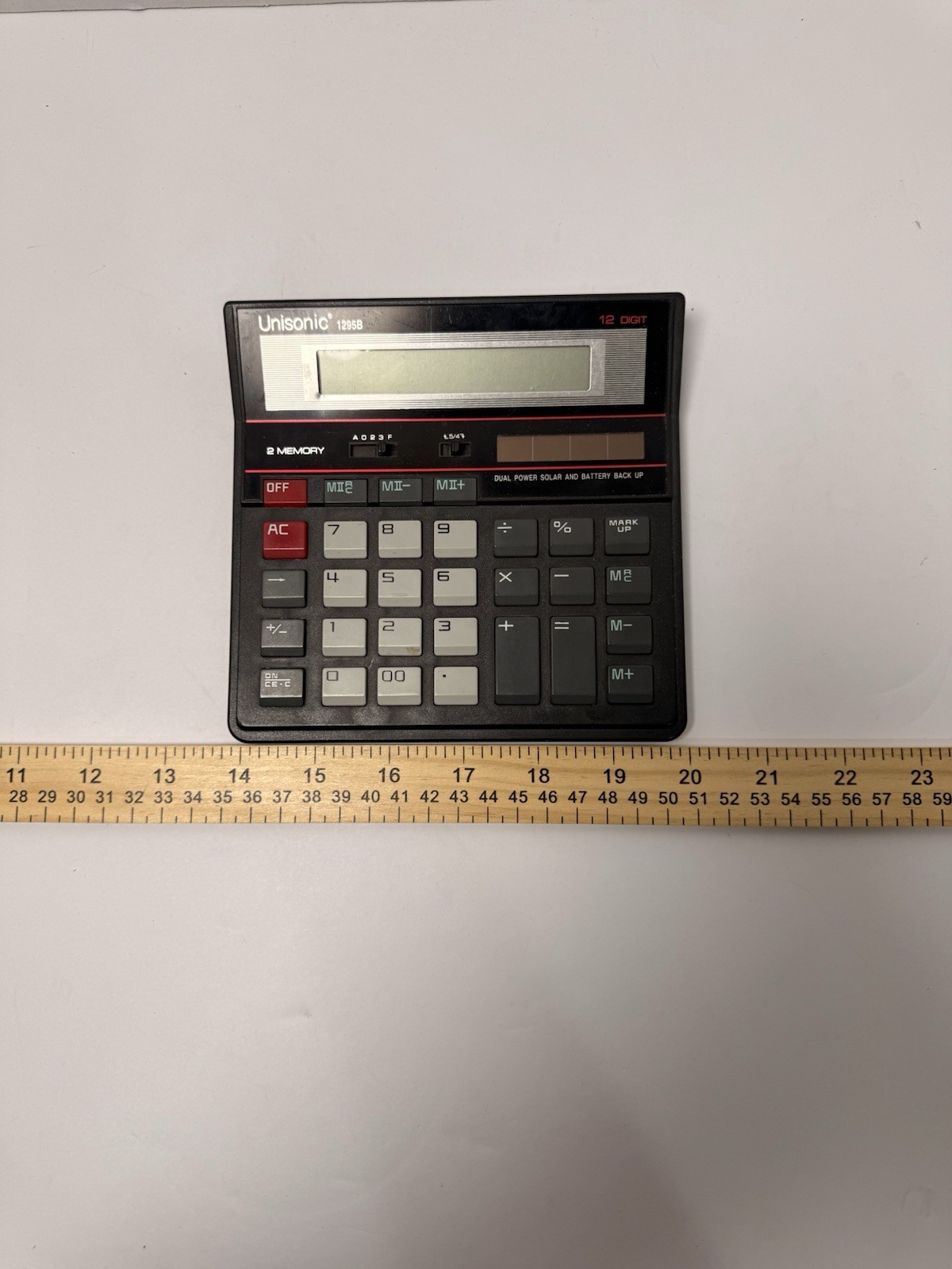 UNISONIC 1295B 12 digit CALCULATOR Dual Power Solar & Battery backup VINTAGE UNISONIC 1295B 12 digit CALCULATOR Dual Power Solar & Battery backup VINTAGE