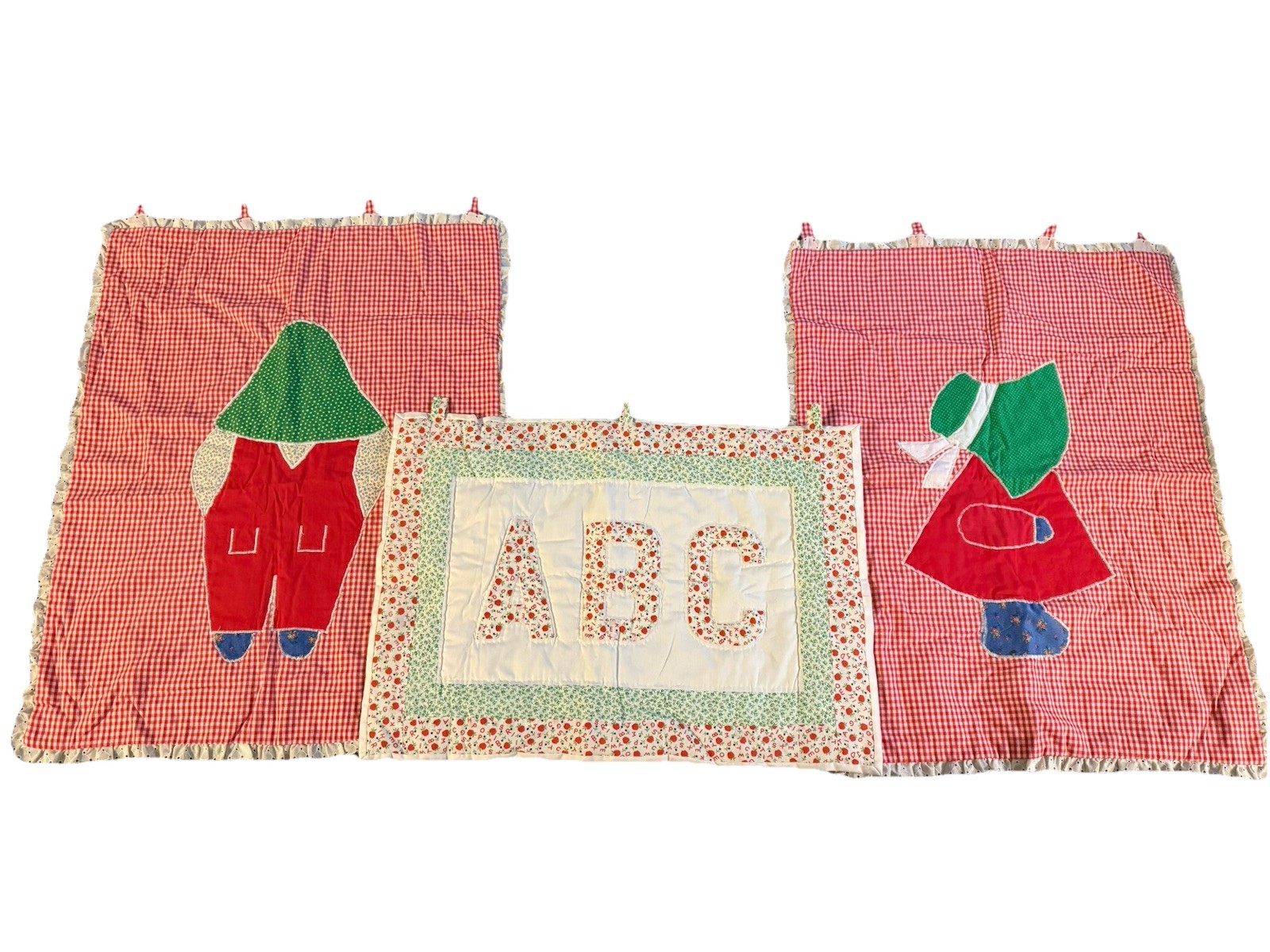 Vintage Handmade Sun Bonnet Sue & Overall Sam ABC Quilt Wall Hangings Kids Room Vintage Handmade Sun Bonnet Sue & Overall Sam ABC Quilt Wall Hangings Kids Room