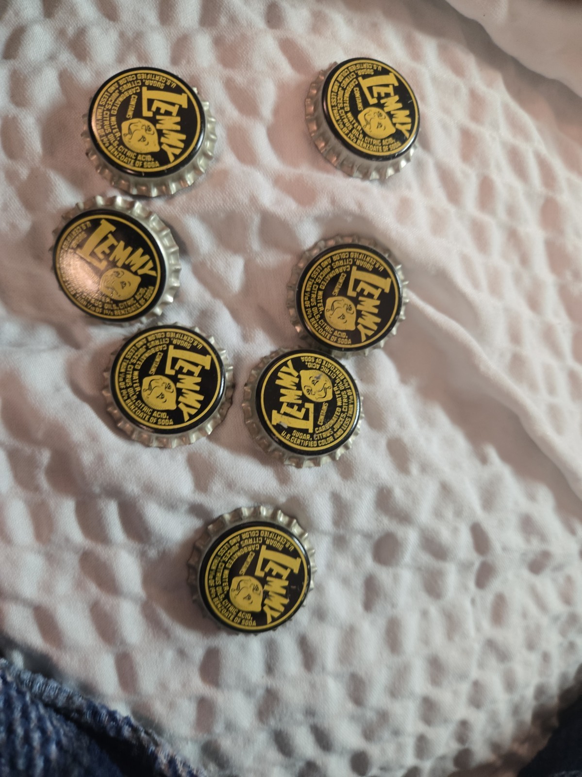 Lot of 7 Vintage Lemmy Lemonade Bottle Caps NOS Cork Lined 1940s 1950s Soda... Lot of 7 Vintage Lemmy Lemonade Bottle Caps NOS Cork Lined 1940s 1950s Soda...