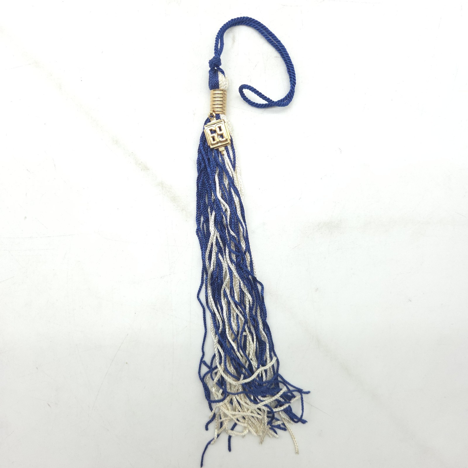 Vintage 1969 High School Graduation Tassel Blue White Gold Year Charm 60s