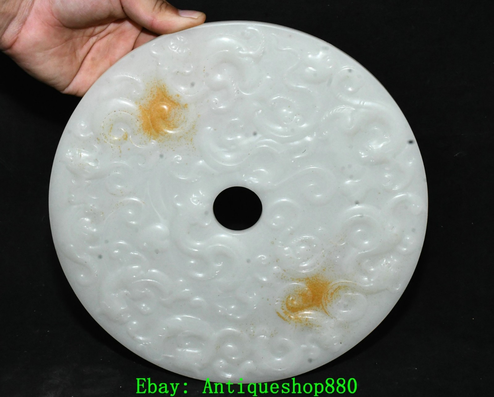 10.6\'\'Old China Dynasty White Jade Carving Dragon Loong Beast Yubi Yu Bi Statue 10.6\'\'Old China Dynasty White Jade Carving Dragon Loong Beast Yubi Yu Bi Statue