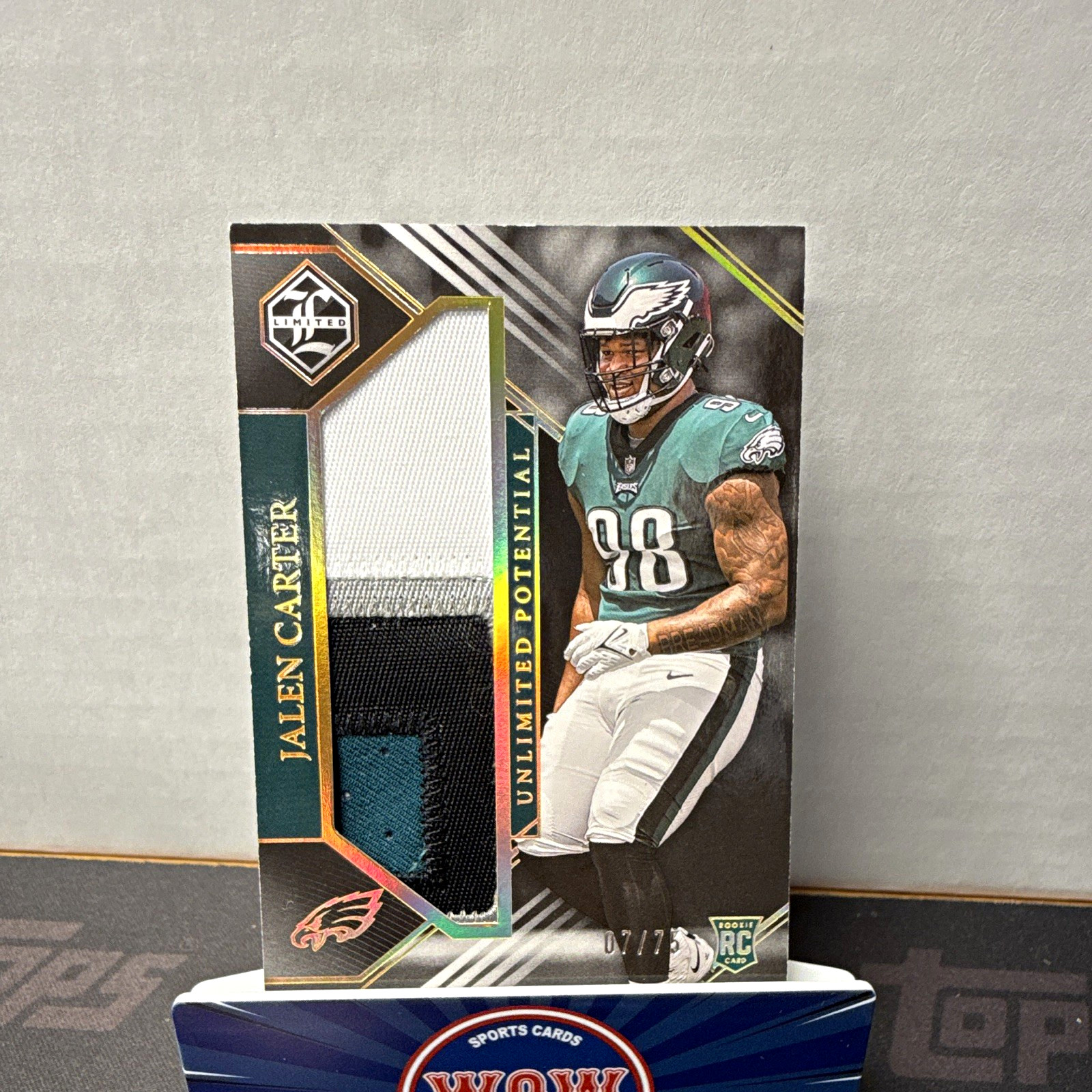 Panini 2023 Limited Unlimited Potential Jalen Carter Spotlight Gold /75 RC MEM Panini 2023 Limited Unlimited Potential Jalen Carter Spotlight Gold /75 RC MEM