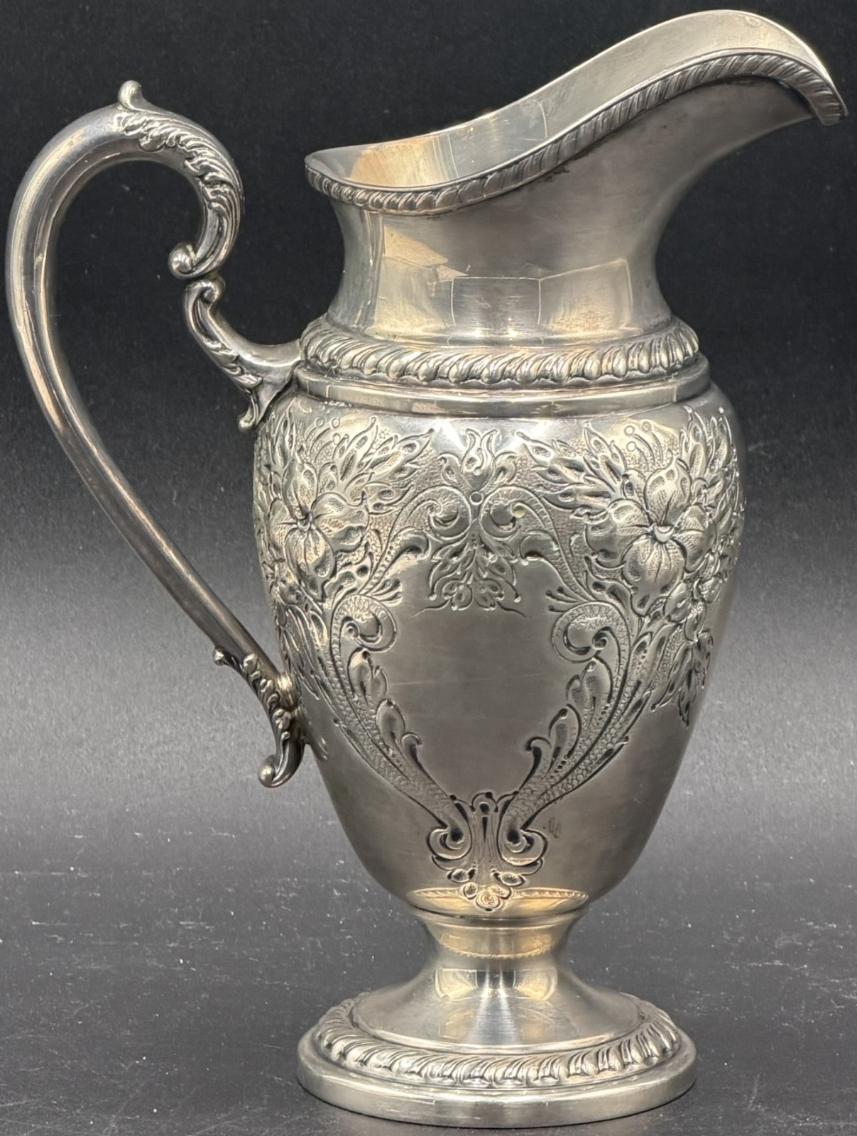 Antique Frank M. Whiting Sterling Silver Cream Pitcher- Lily Pattern #7185- RARE Antique Frank M. Whiting Sterling Silver Cream Pitcher- Lily Pattern #7185- RARE