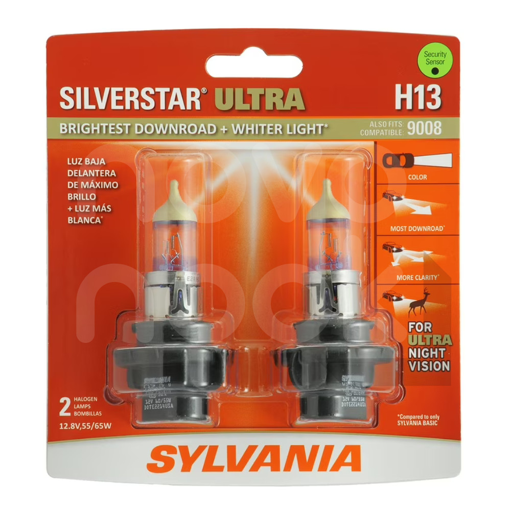 Sylvania H13 SilverStar ULTRA Halogen Headlight Bulbs (Pack of 2) NEW Sylvania H13 SilverStar ULTRA Halogen Headlight Bulbs (Pack of 2) NEW