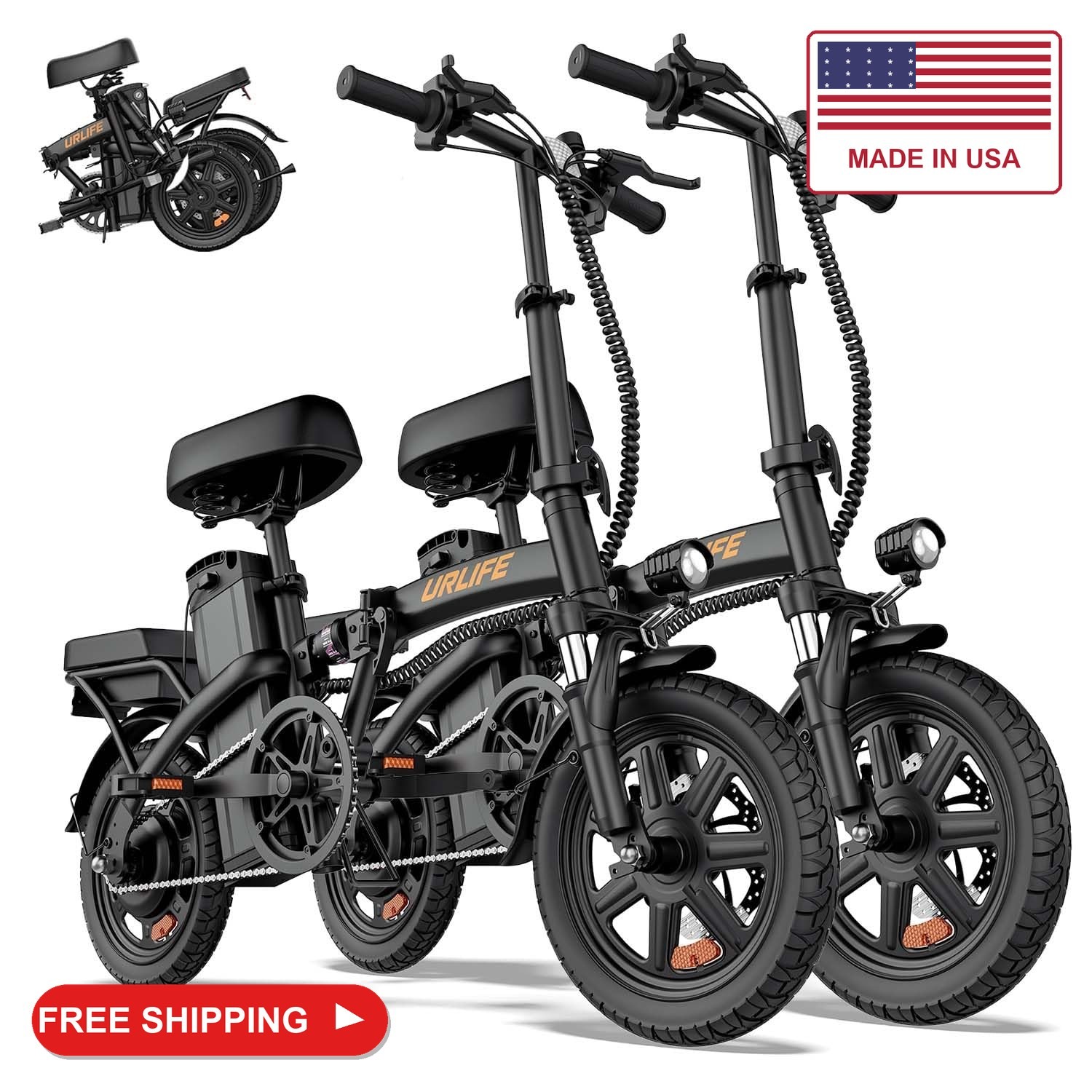 URLIFE Folding Electric Bike for Adults, 14 URLIFE Folding Electric Bike for Adults, 14