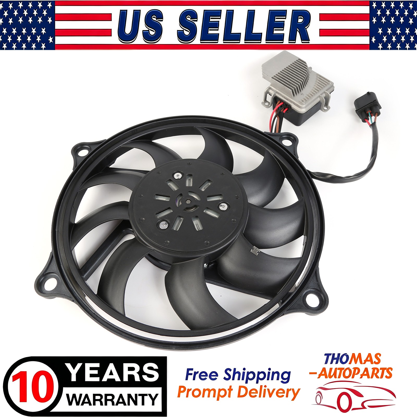 For VW Beetle 2.5L L5 2006-2009 2010 Radiator Cooling Fan Assembly 1C0959455F