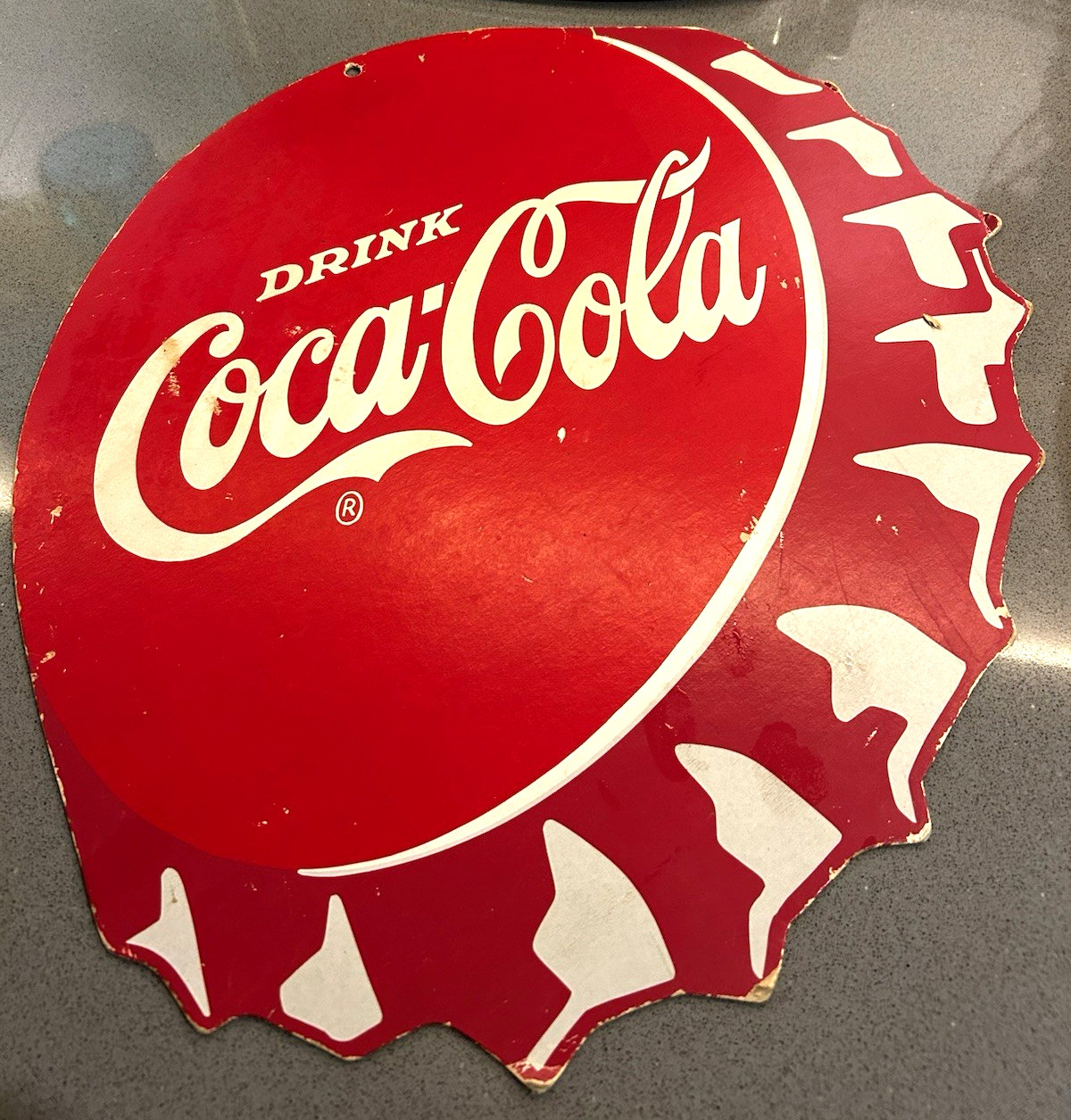 Vintage Coca-Cola bottle cap wall sign Card Stock 40s-50s Vintage Coca-Cola bottle cap wall sign Card Stock 40s-50s