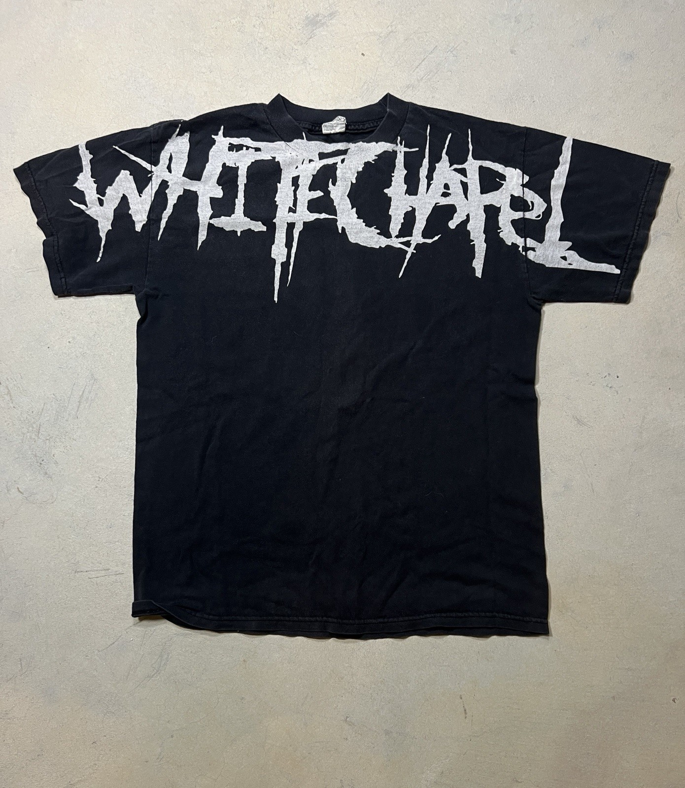 Vintage Whitechapel Chest Logo Distressed Black Tshirt Rare Medium Vintage Whitechapel Chest Logo Distressed Black Tshirt Rare Medium