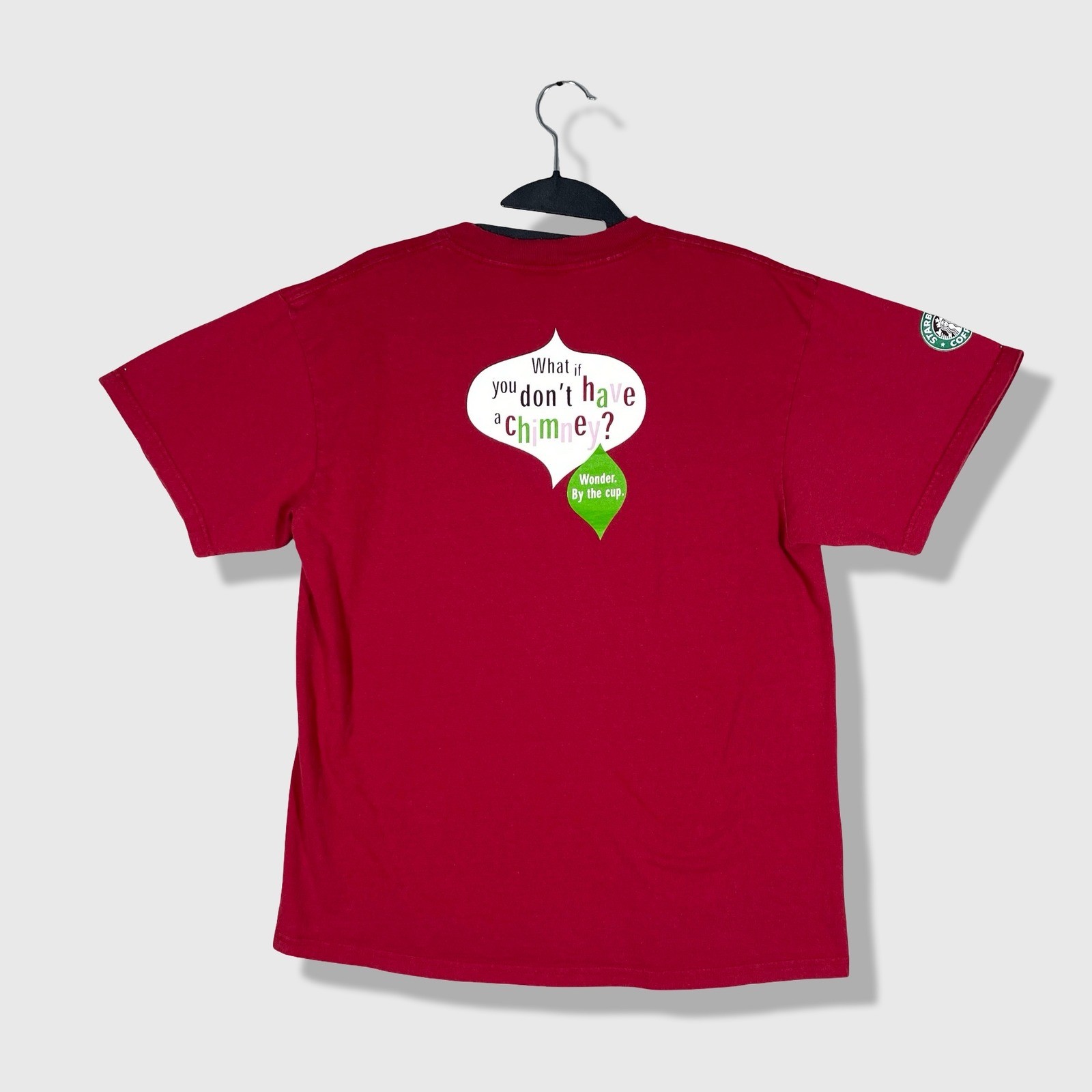 Delta Starbucks Coffee T-Shirt Mens Medium Red Graphic Tee Corporate Y2K