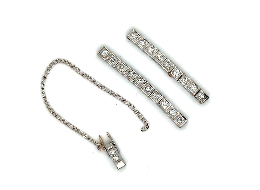 Art Deco Platinum Diamond Box Hinge Extension Antique Platinum or 18K Gold Watch