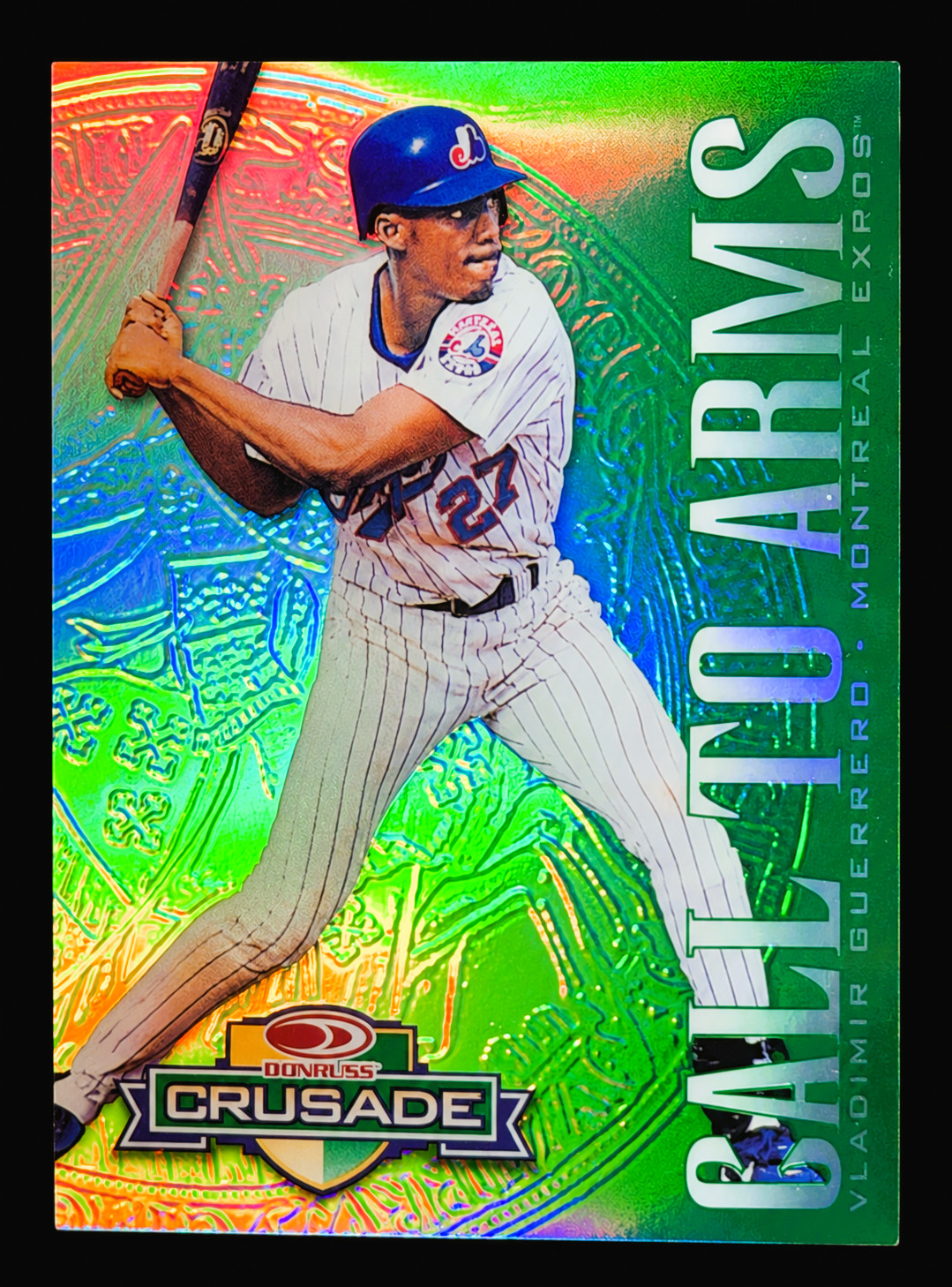 Vladimir Guerrero 1998 Donruss Crusade Call To Arms Green SP /250 Expos HOF Vladimir Guerrero 1998 Donruss Crusade Call To Arms Green SP /250 Expos HOF