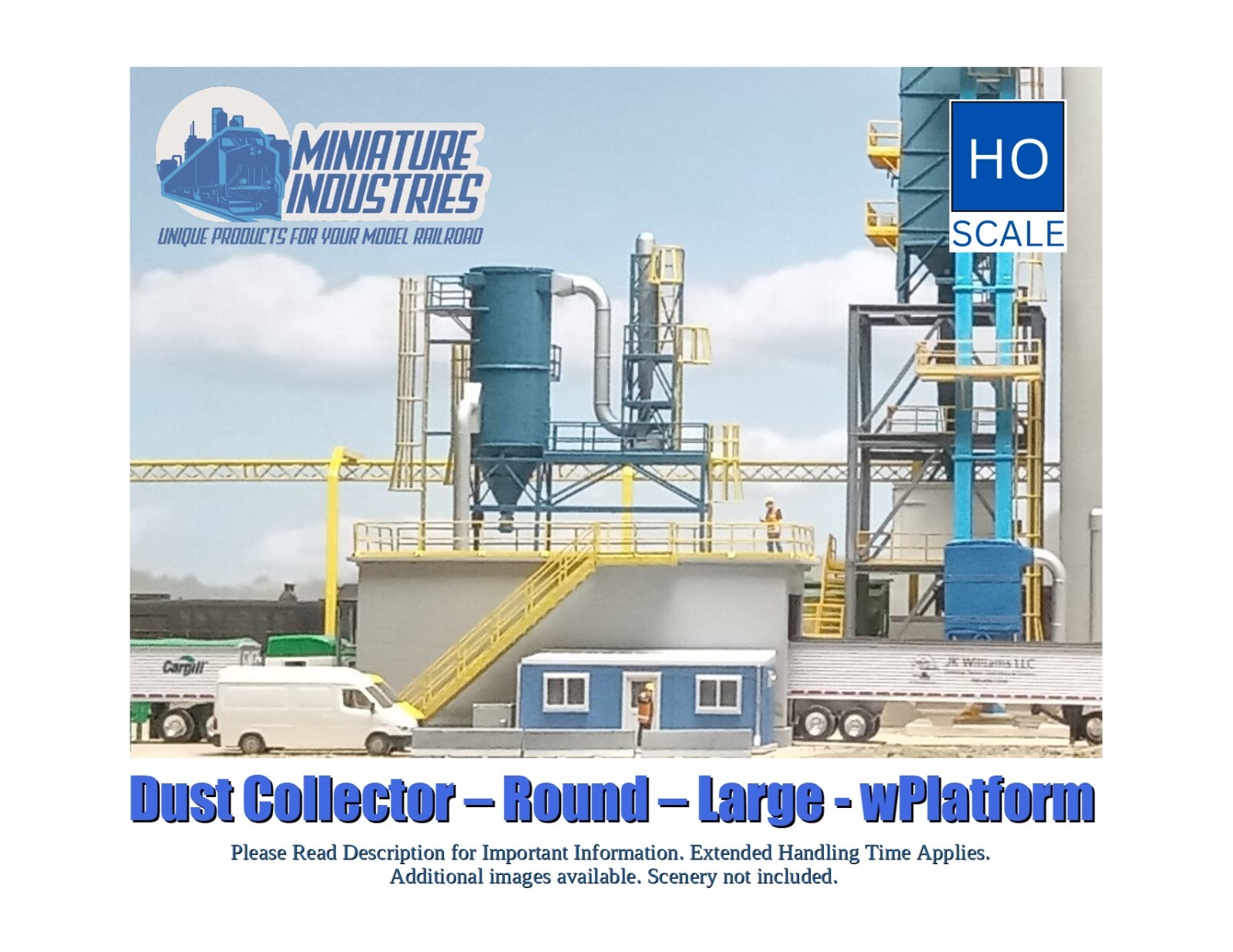 HO Scale Dust Collection Rd. L. wPlatform Kit for Grain Elevator Structures 1:87