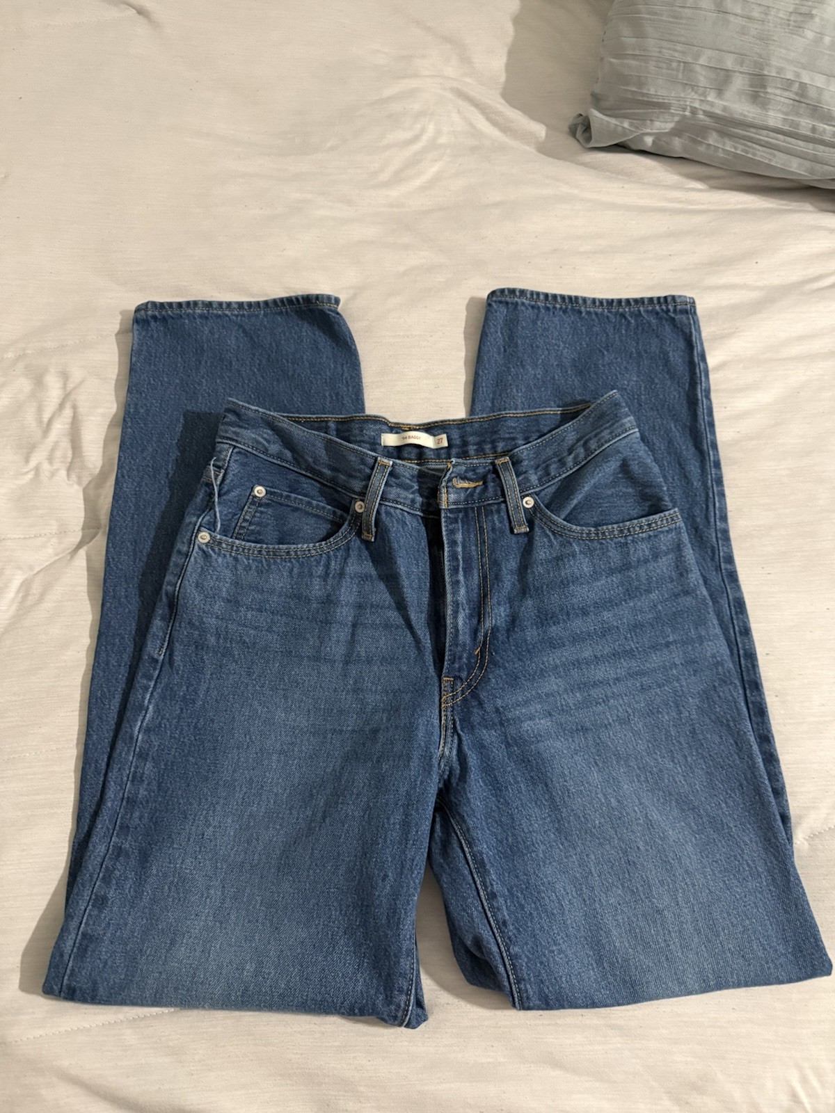 Levi\'s 94 Baggy Blue Medium Wash Denim Jeans Baggy Straight Leg 27 Levi\'s 94 Baggy Blue Medium Wash Denim Jeans Baggy Straight Leg 27