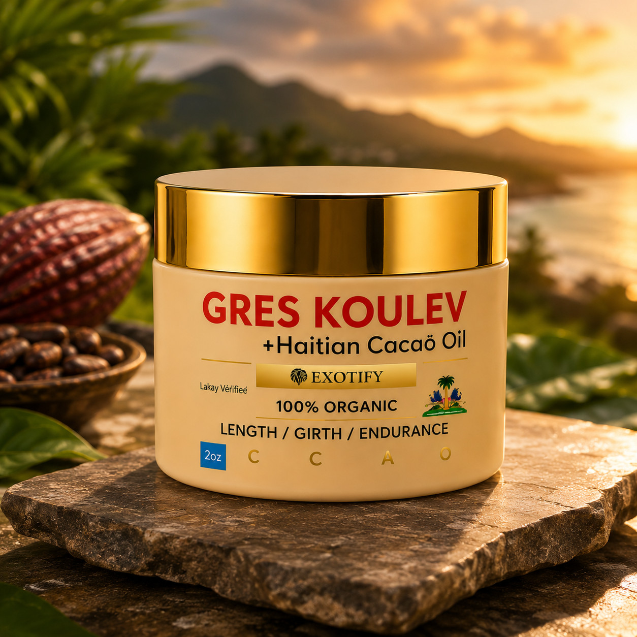 Gres Cacao With Gres Koulev 100% Organic More Lenght More Girht ( 2oz)