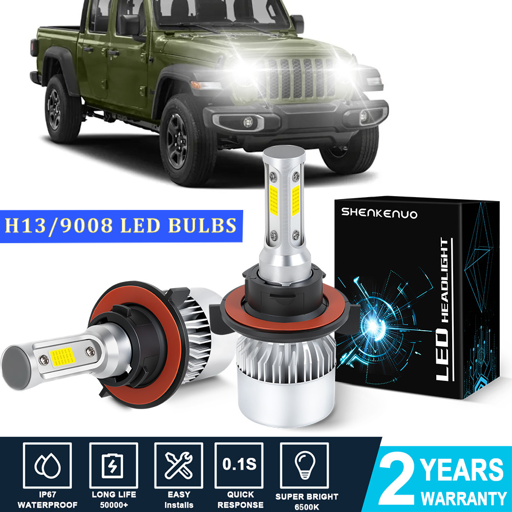 For Jeep Gladiator 2020-2025 LED Headlight High/Low Beam Bulbs kit 9008/H13 2PCS