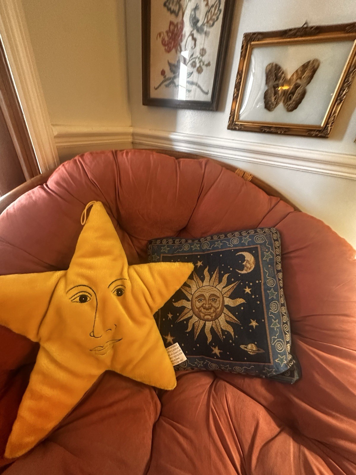 Ultra Rare Vintage Sun Moon And Stars Mary Beth Zeitz Throw Pillow Ultra Rare Vintage Sun Moon And Stars Mary Beth Zeitz Throw Pillow