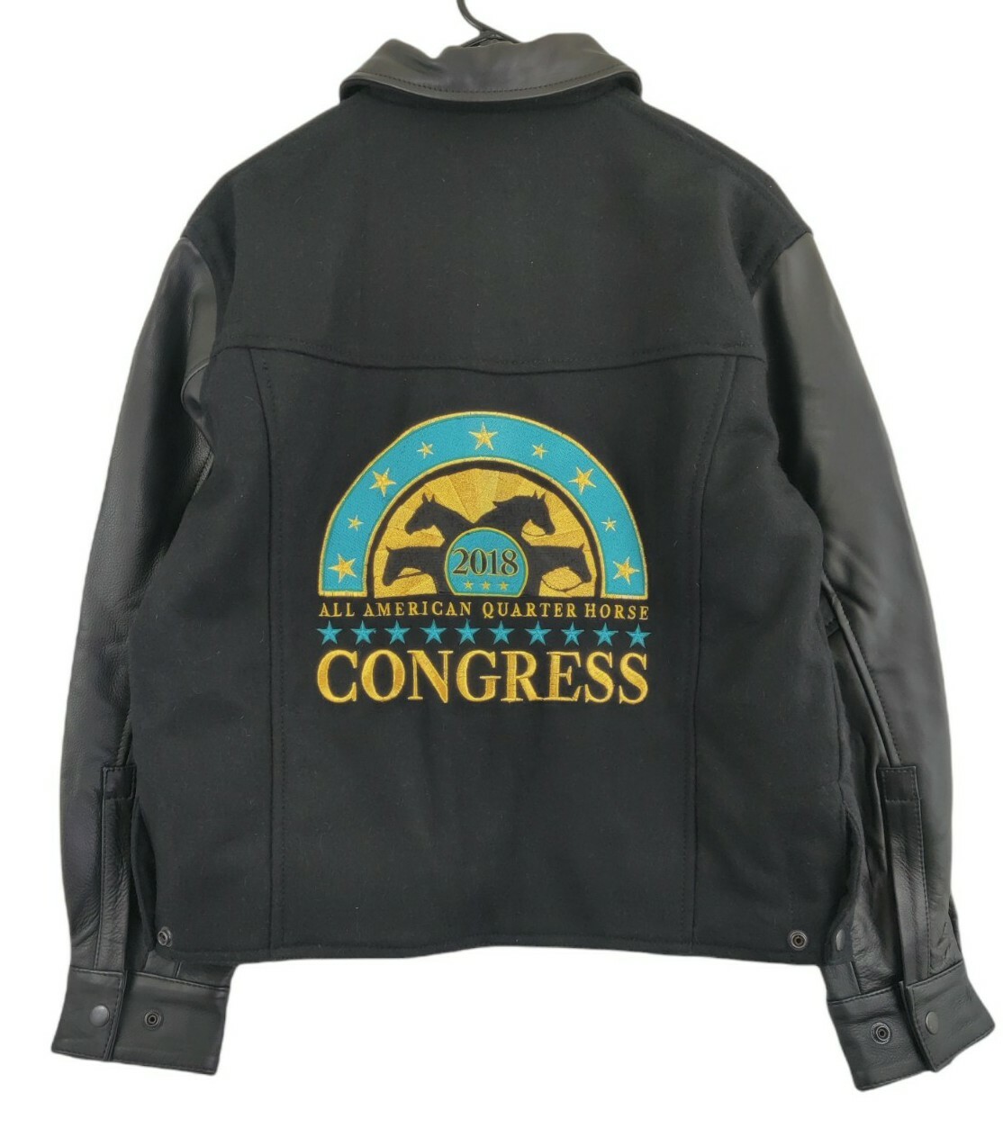 The All American Quarter Horse Congress 2018 Leather & Wool Jacket Sz XS NWT