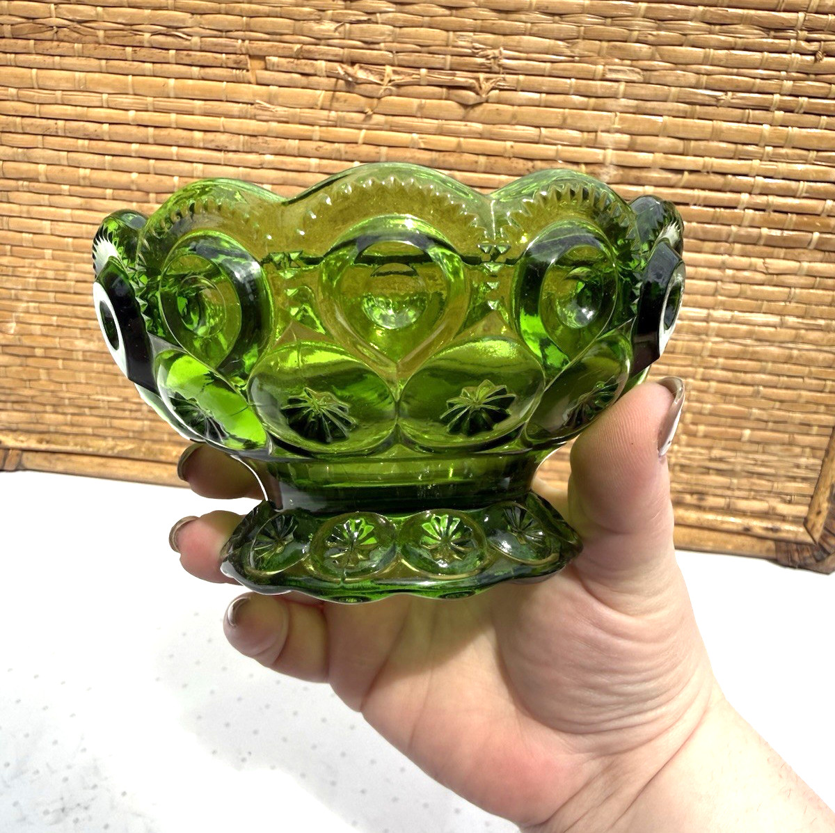 Vintage L.E. Smith Moon & Stars Emerald Green Fairy Lamp - BASE ONLY*SEE PHOTOS Vintage L.E. Smith Moon & Stars Emerald Green Fairy Lamp - BASE ONLY*SEE PHOTOS