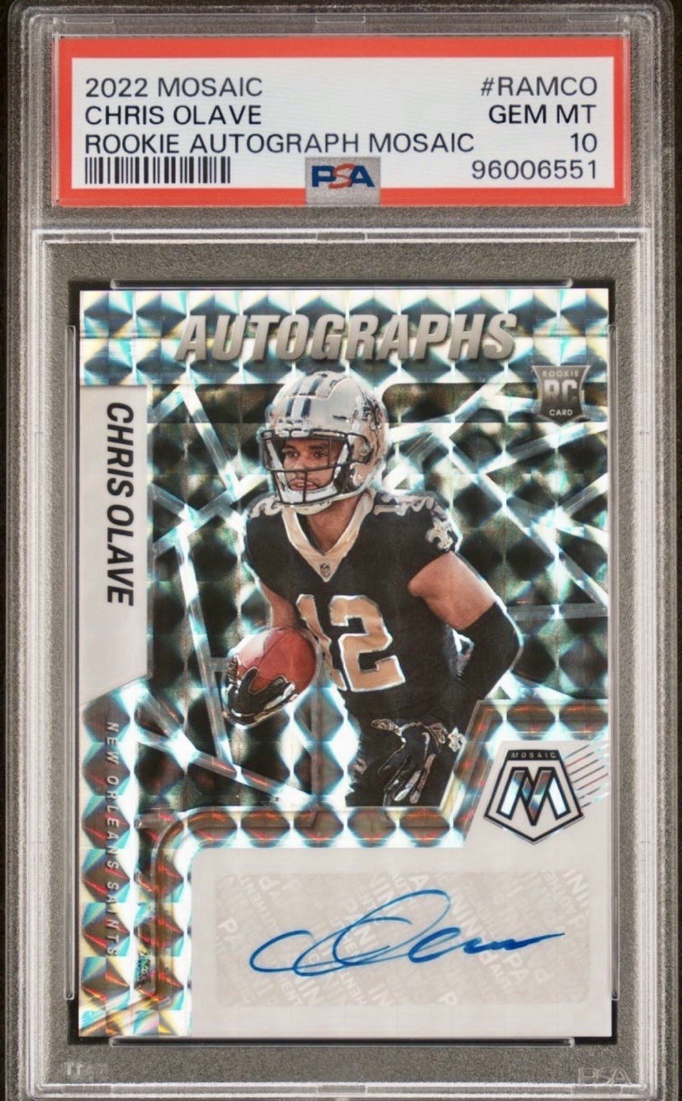 2022 Panini Rookie Autographs Mosaic Chris Olave PSA Gem 💎 Mint 10 2022 Panini Rookie Autographs Mosaic Chris Olave PSA Gem 💎 Mint 10
